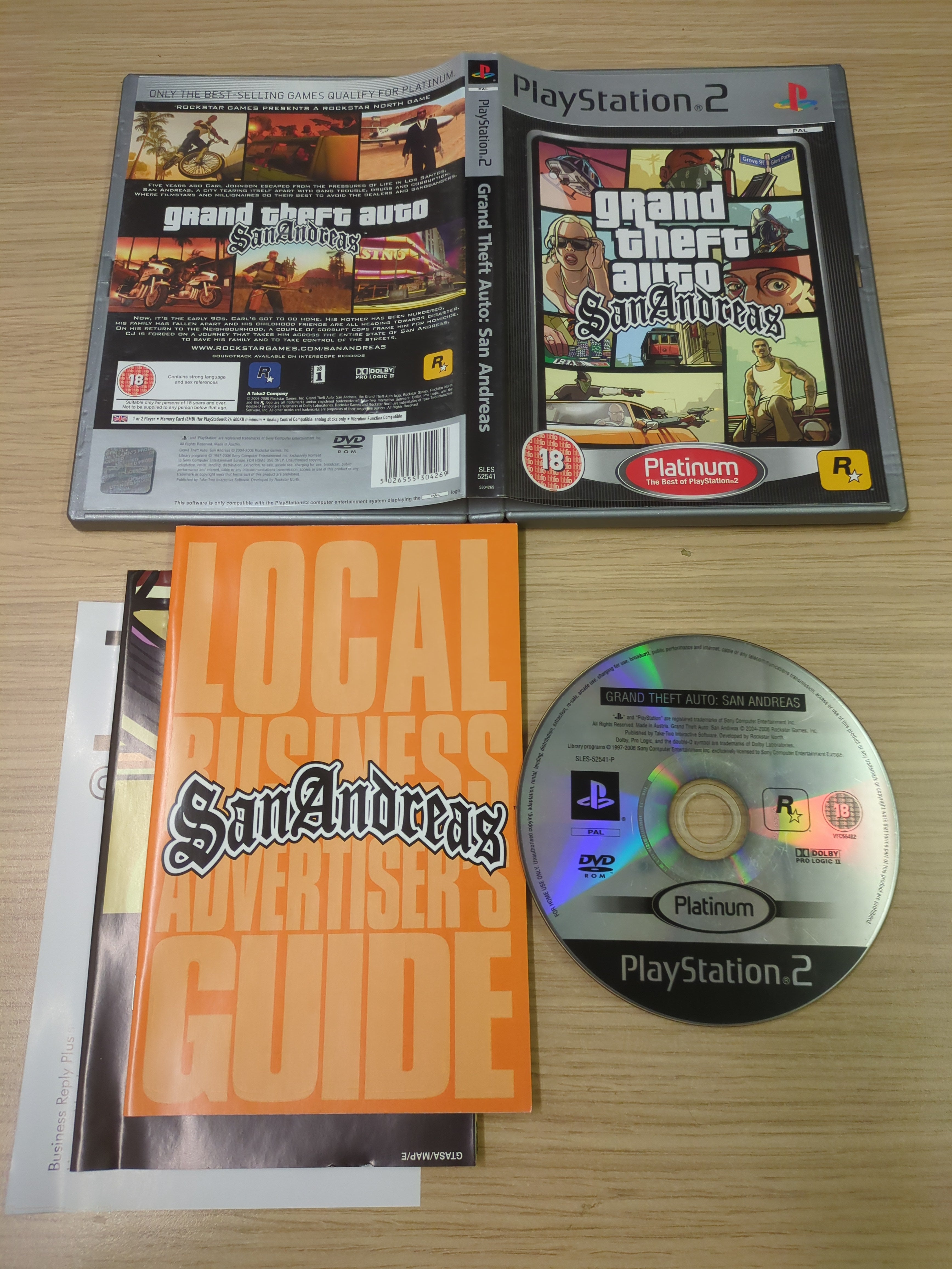 Grand Theft Auto: San Andreas Platinum Sony PS2 game