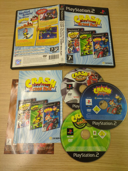 Crash Bandicoot Action Pack (Crash Team Racing, Crash Twinsanity, Crash Nitro Kart) Sony PS2 game