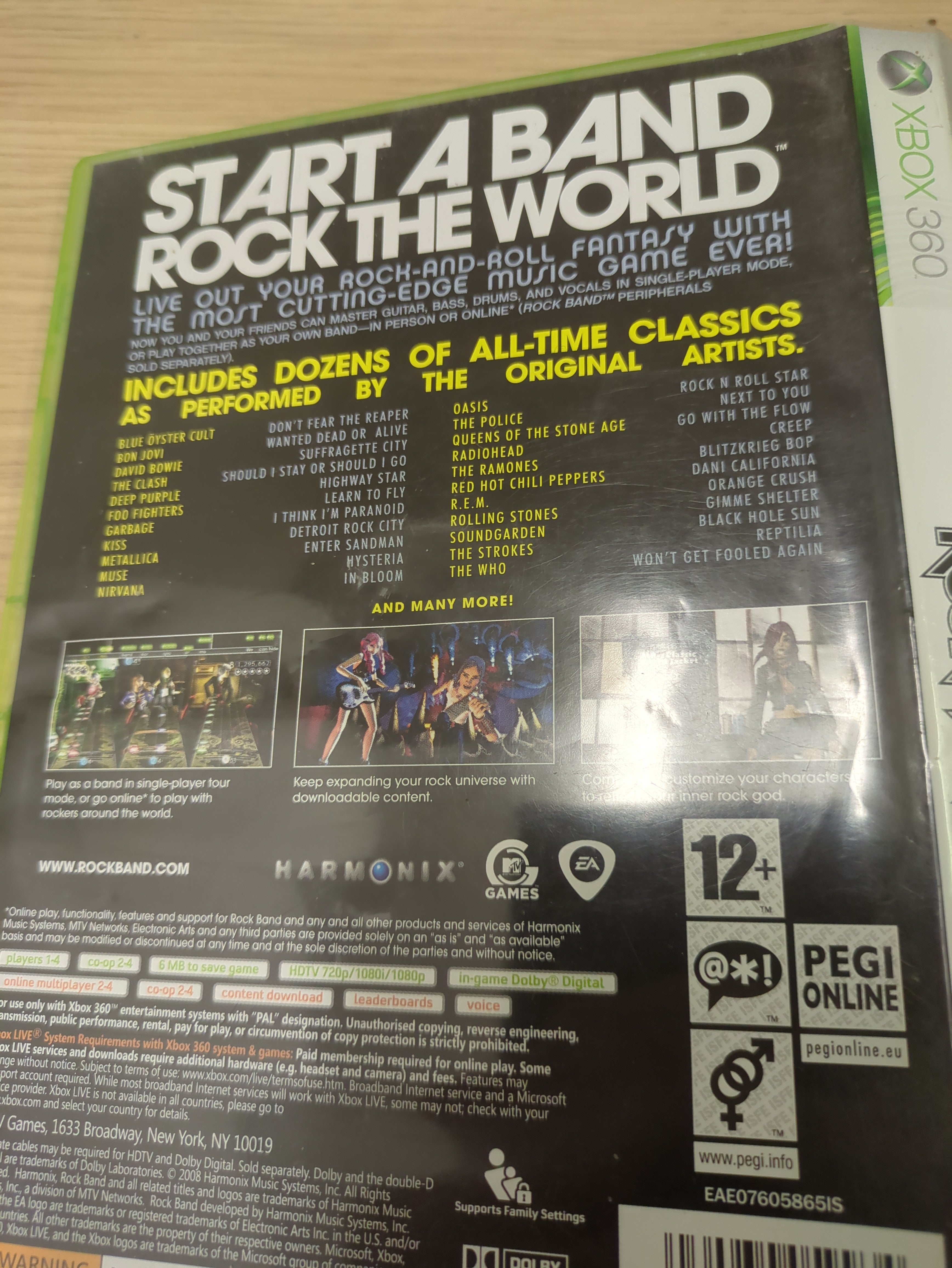 Rock Band Xbox 360 game