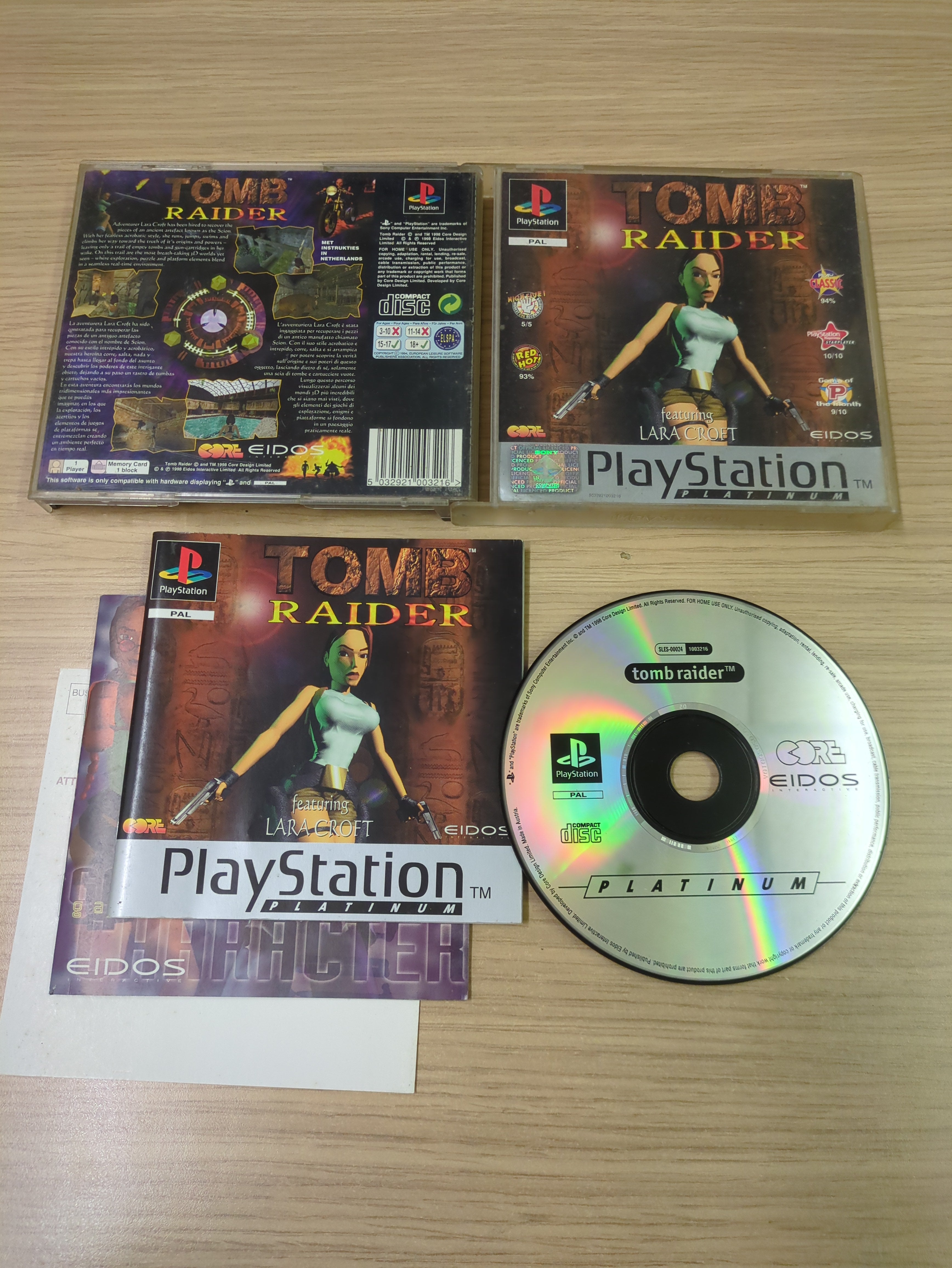 Tomb Raider Platinum Sony PS1 game