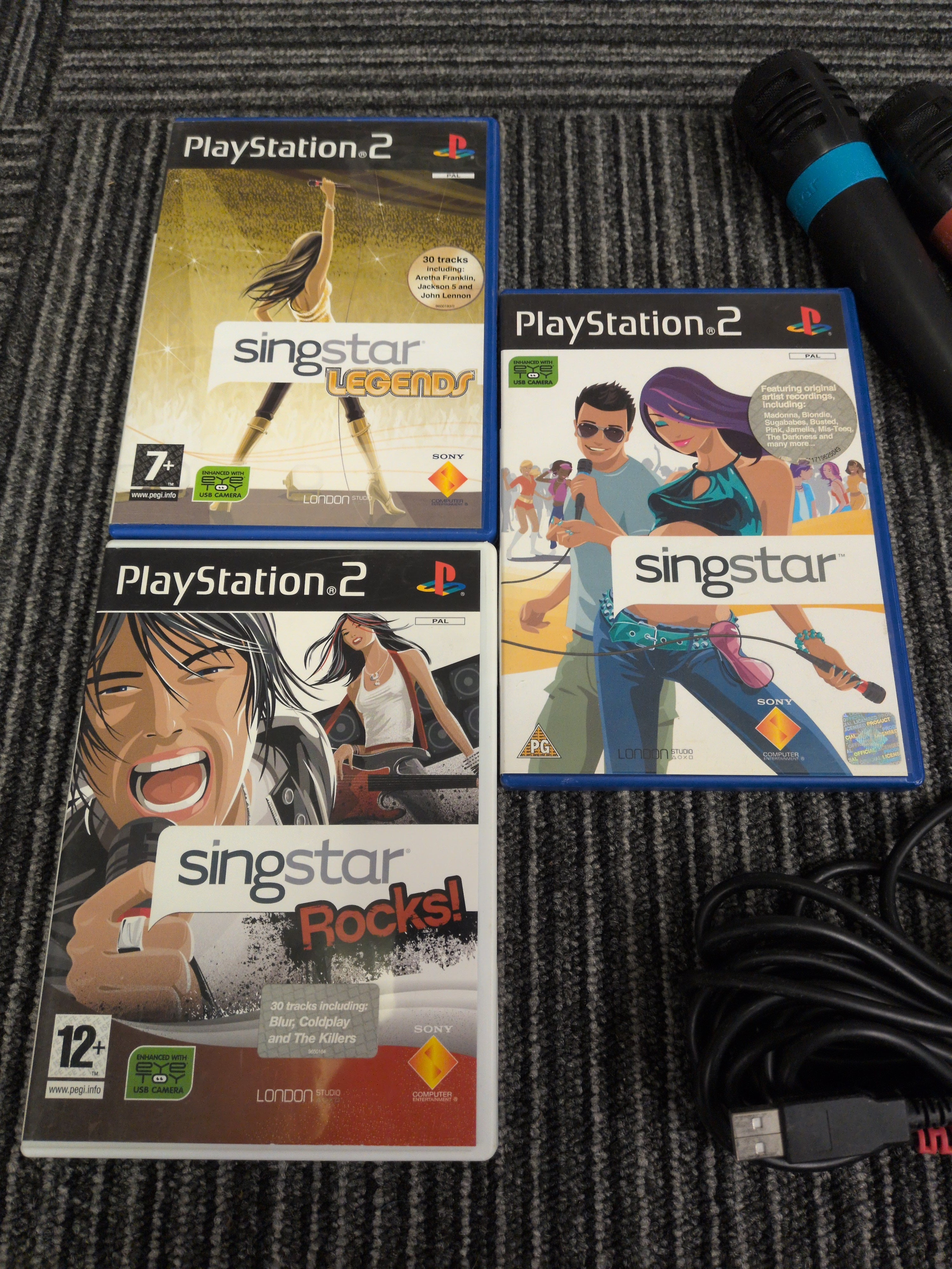 Singstar SingStar Bundle with Microphones Sony PS2 Playstation 2 – retro game ...
