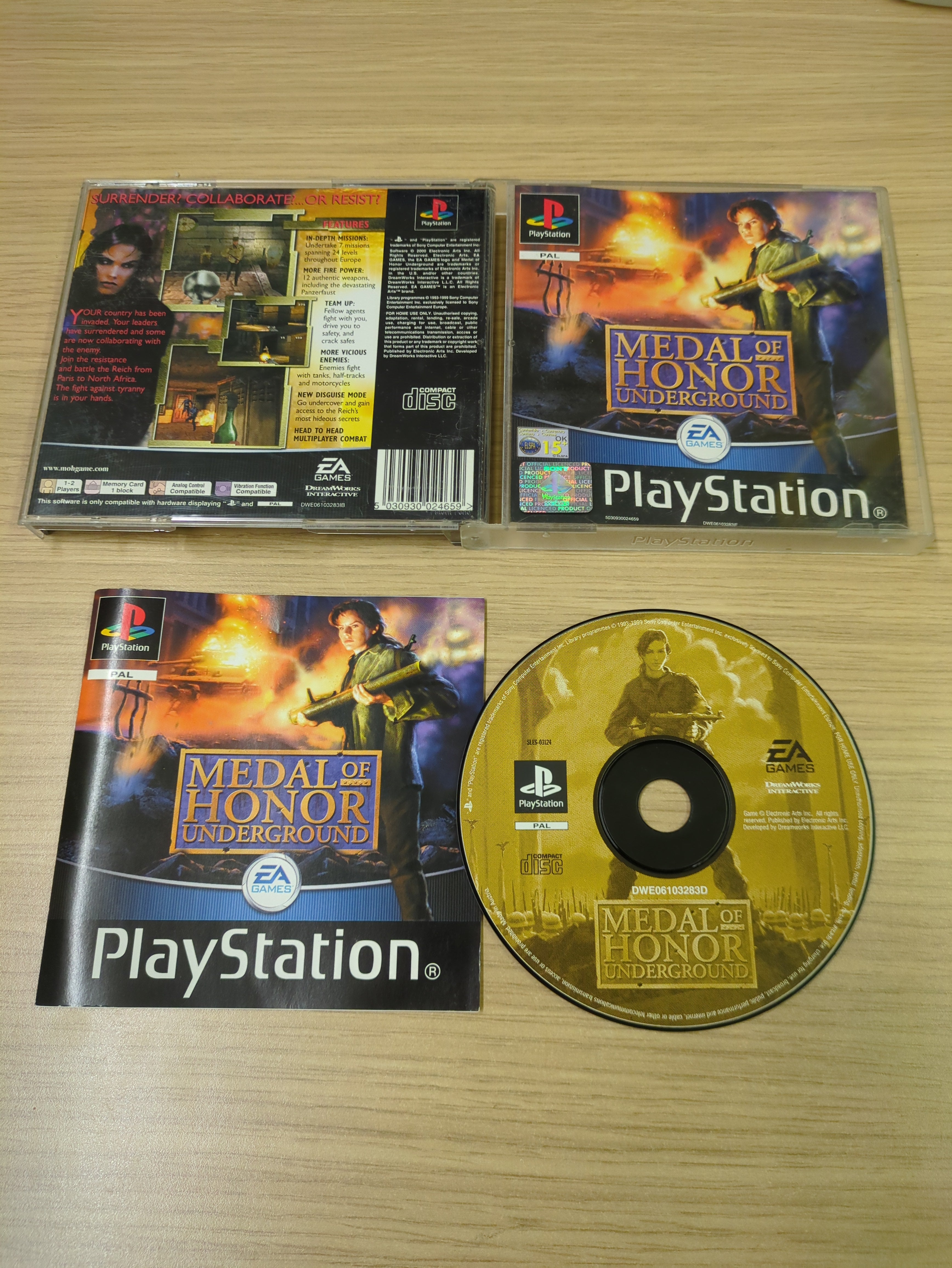 Medal of Honor Underground Sony PS1 game