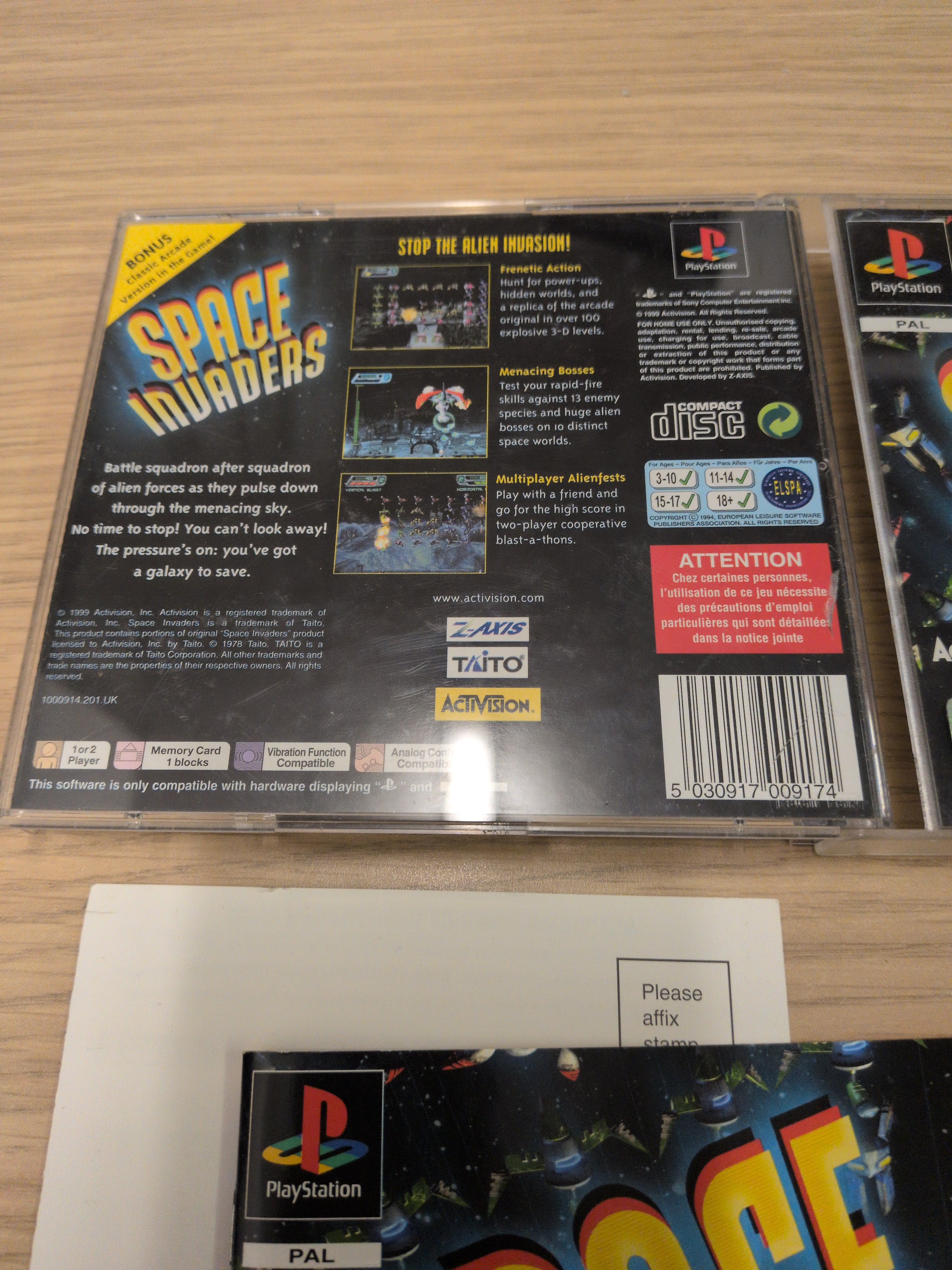 Space Invaders Sony PS1 game