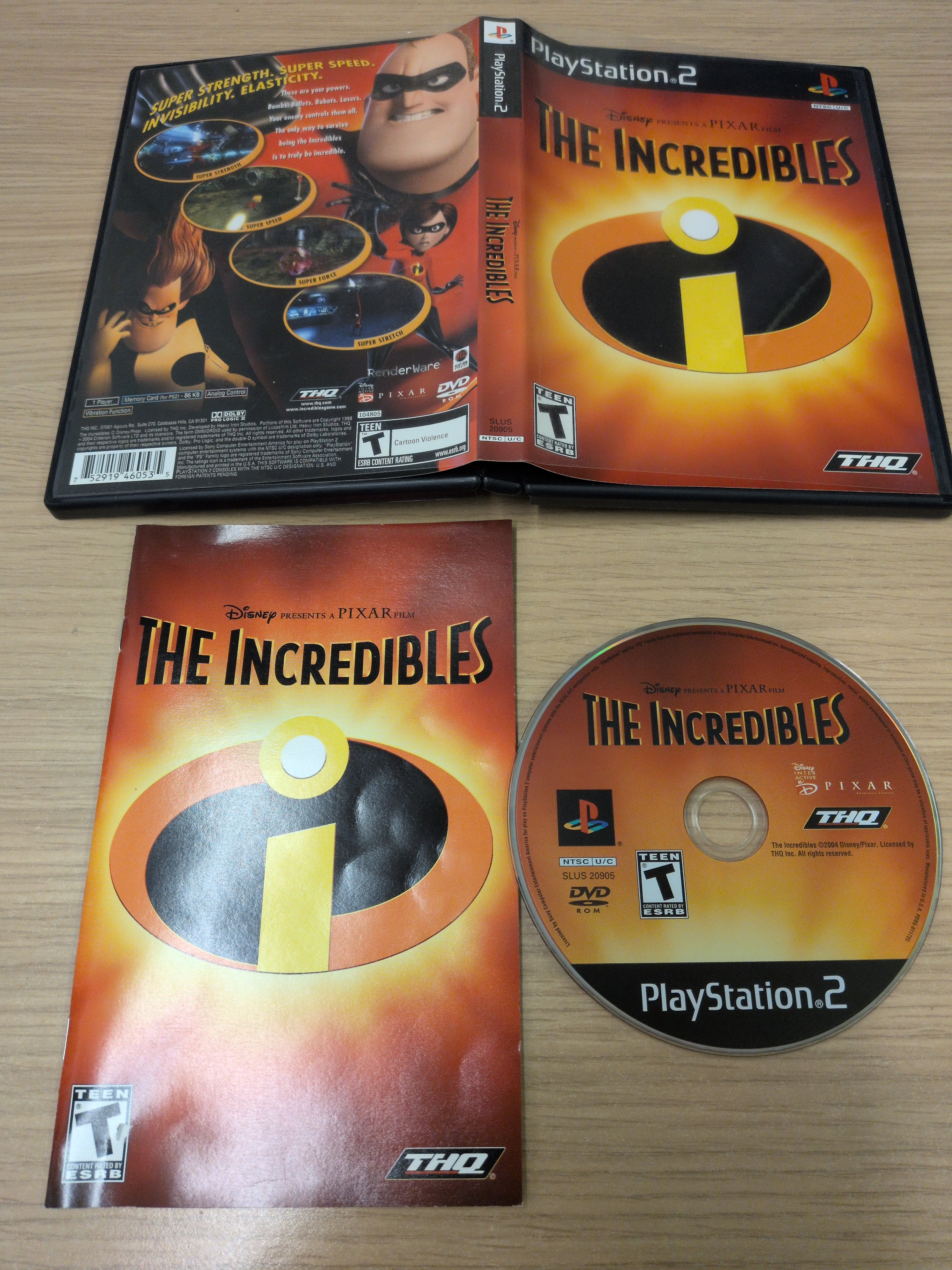 The Incredibles Disney Pixar Sony PS2 game NTSC
