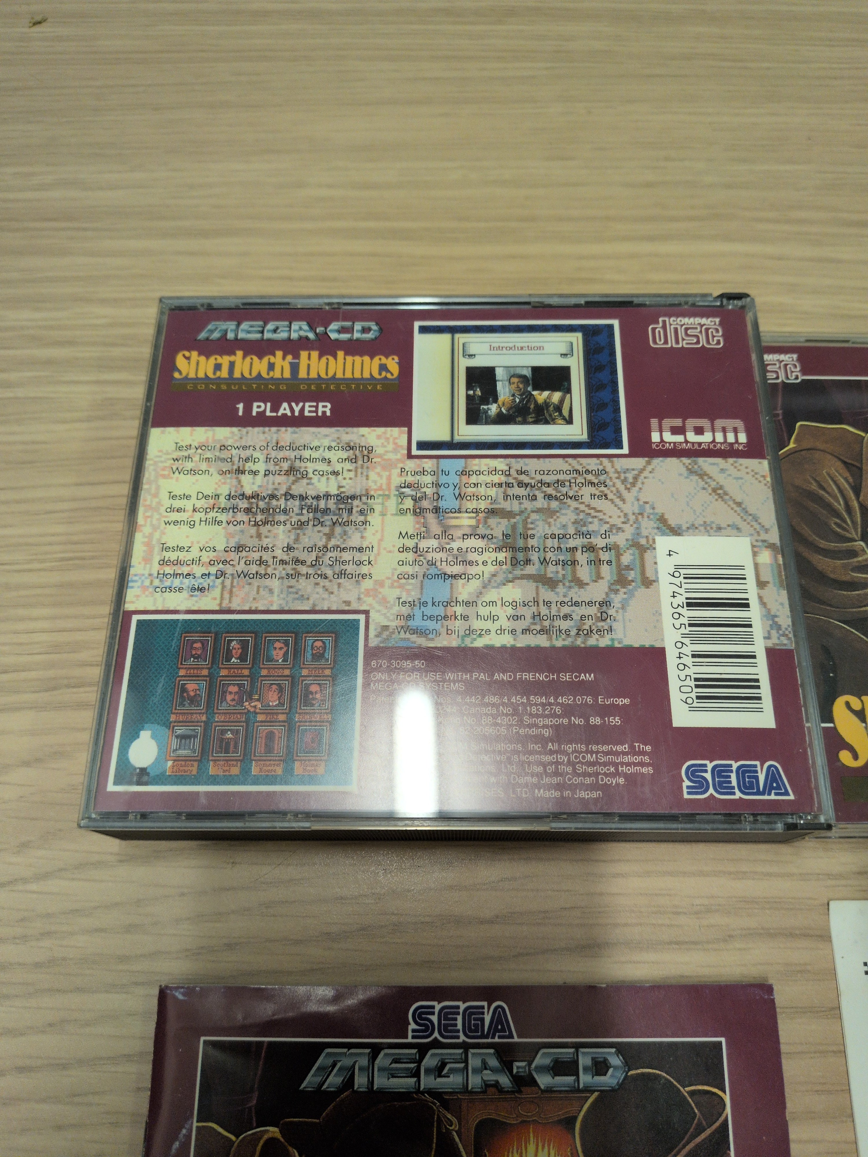 Sherlock Holmes: Consulting Detective Sega Mega-CD game