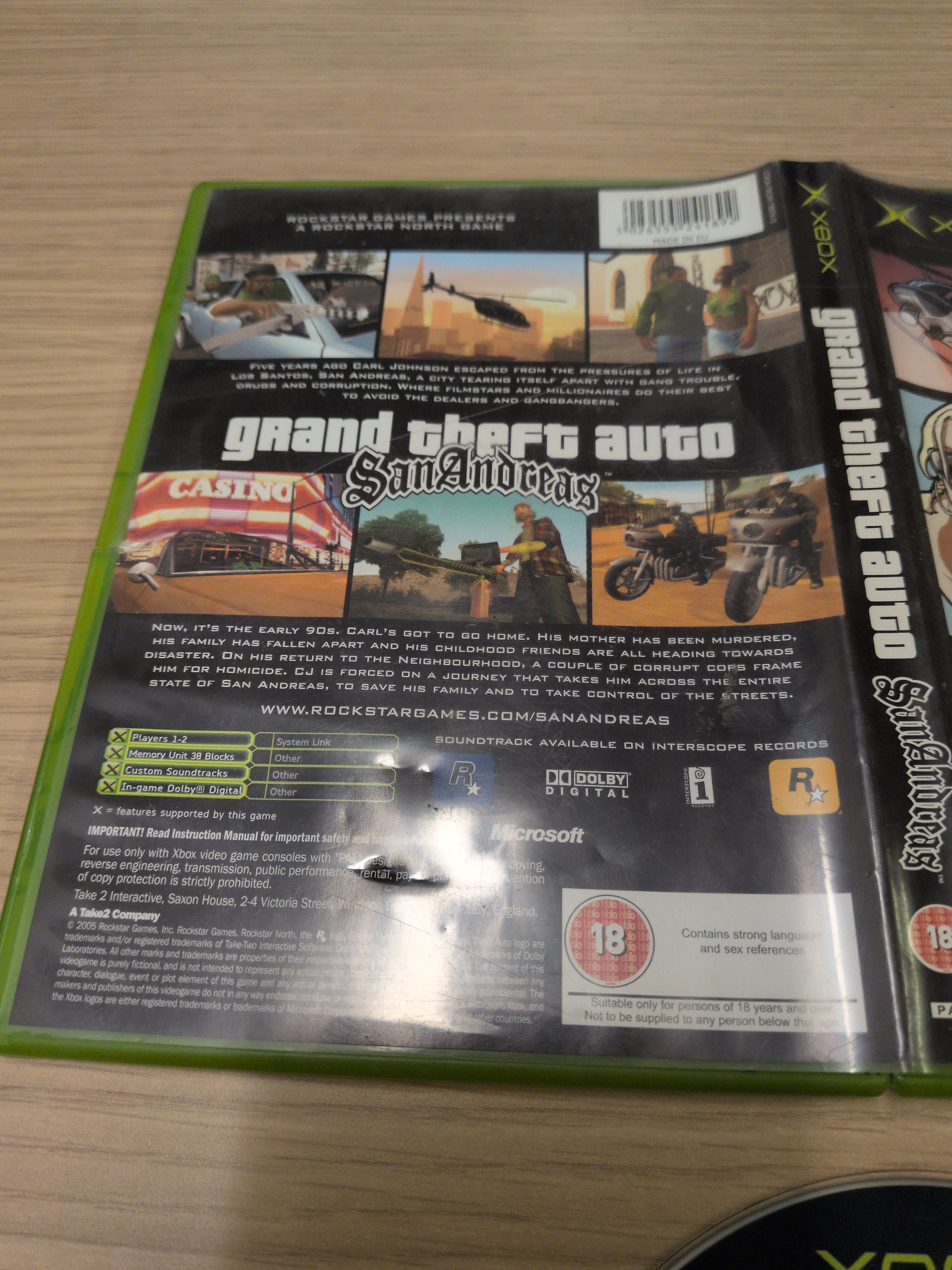 Grand Theft Auto: San Andreas original Xbox game