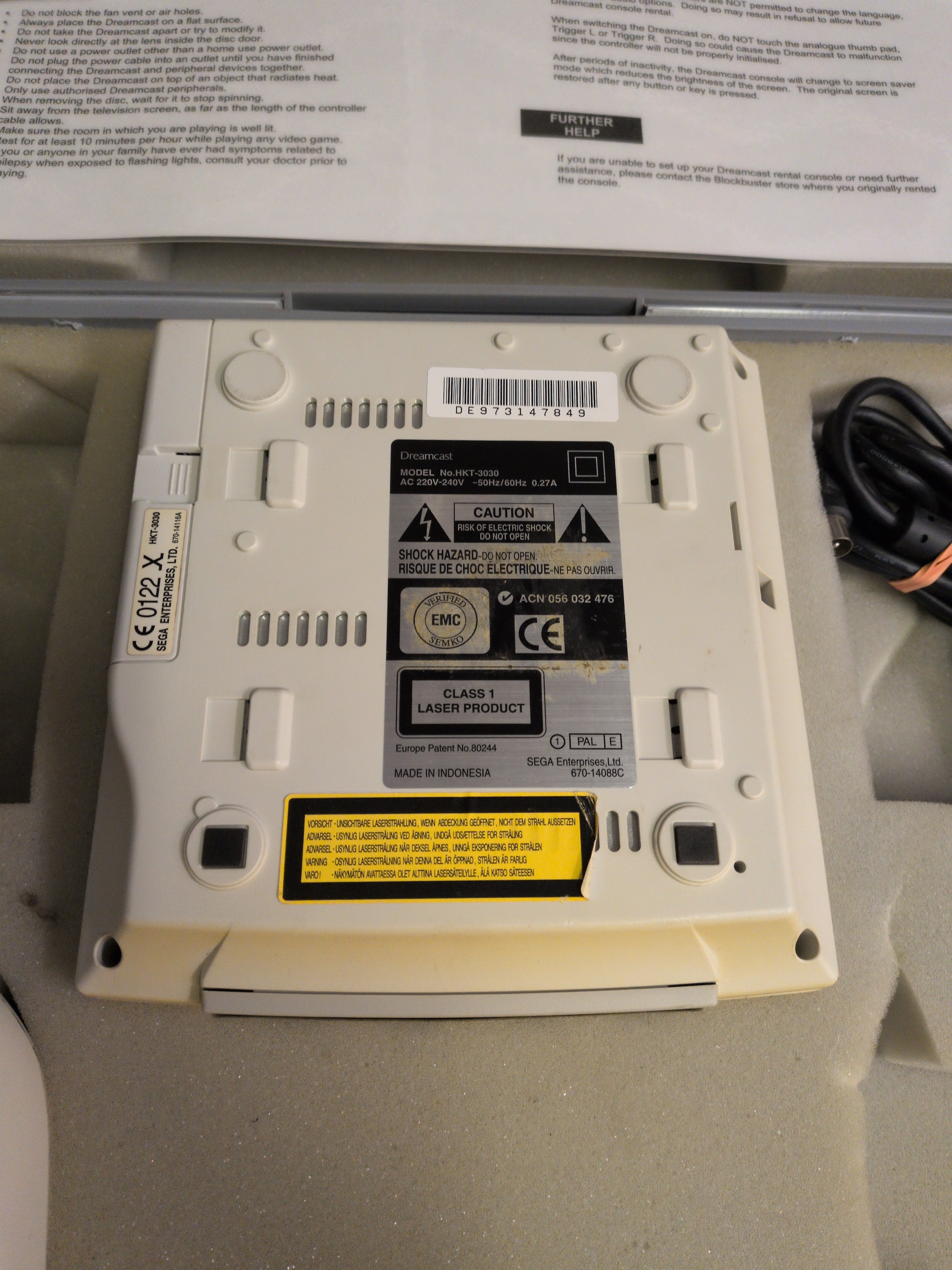 Sega Dreamcast Console Ex Blockbuster Rental