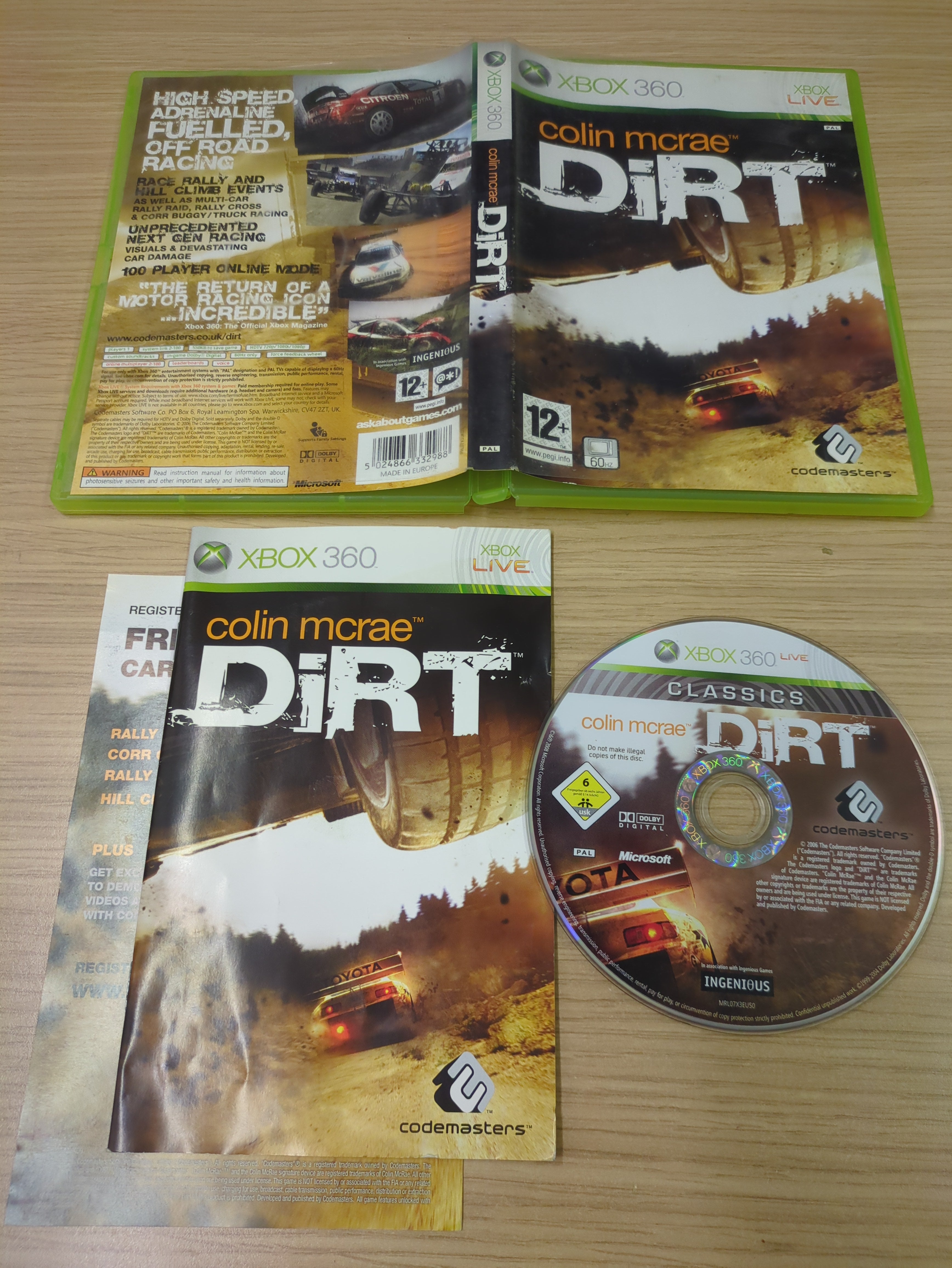 Colin Mcrae Dirt Xbox 360 game