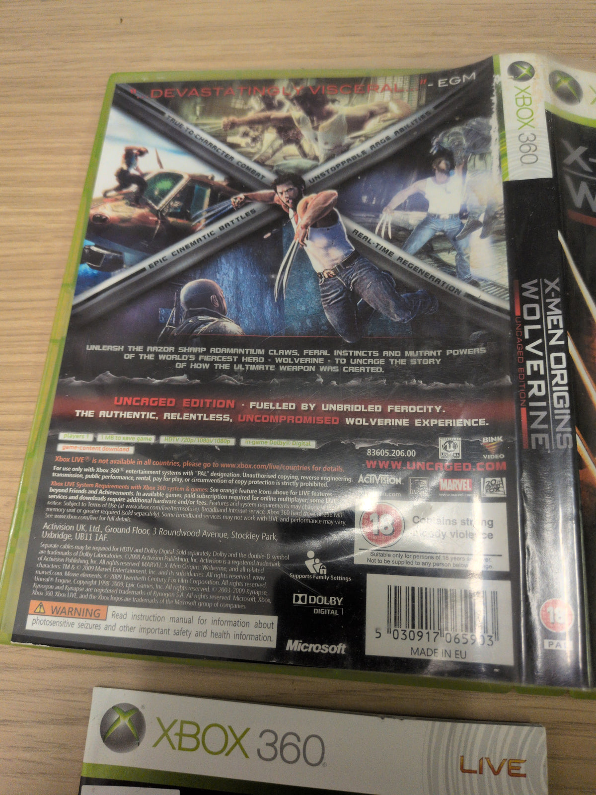 X-men Origins Wolverine Uncaged Edition Xbox 360 game