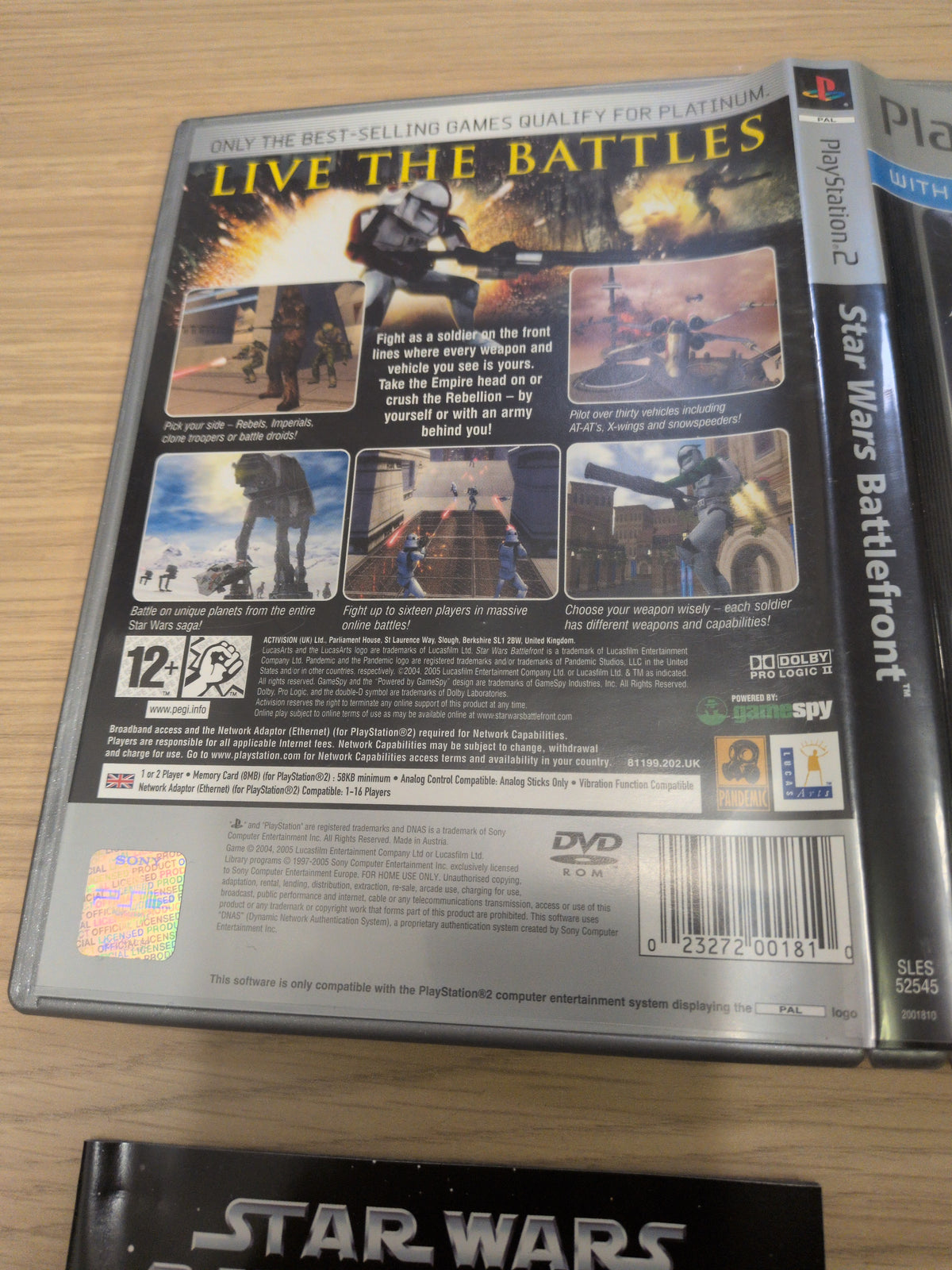 Star Wars Battlefront Platinum Sony PS2 game