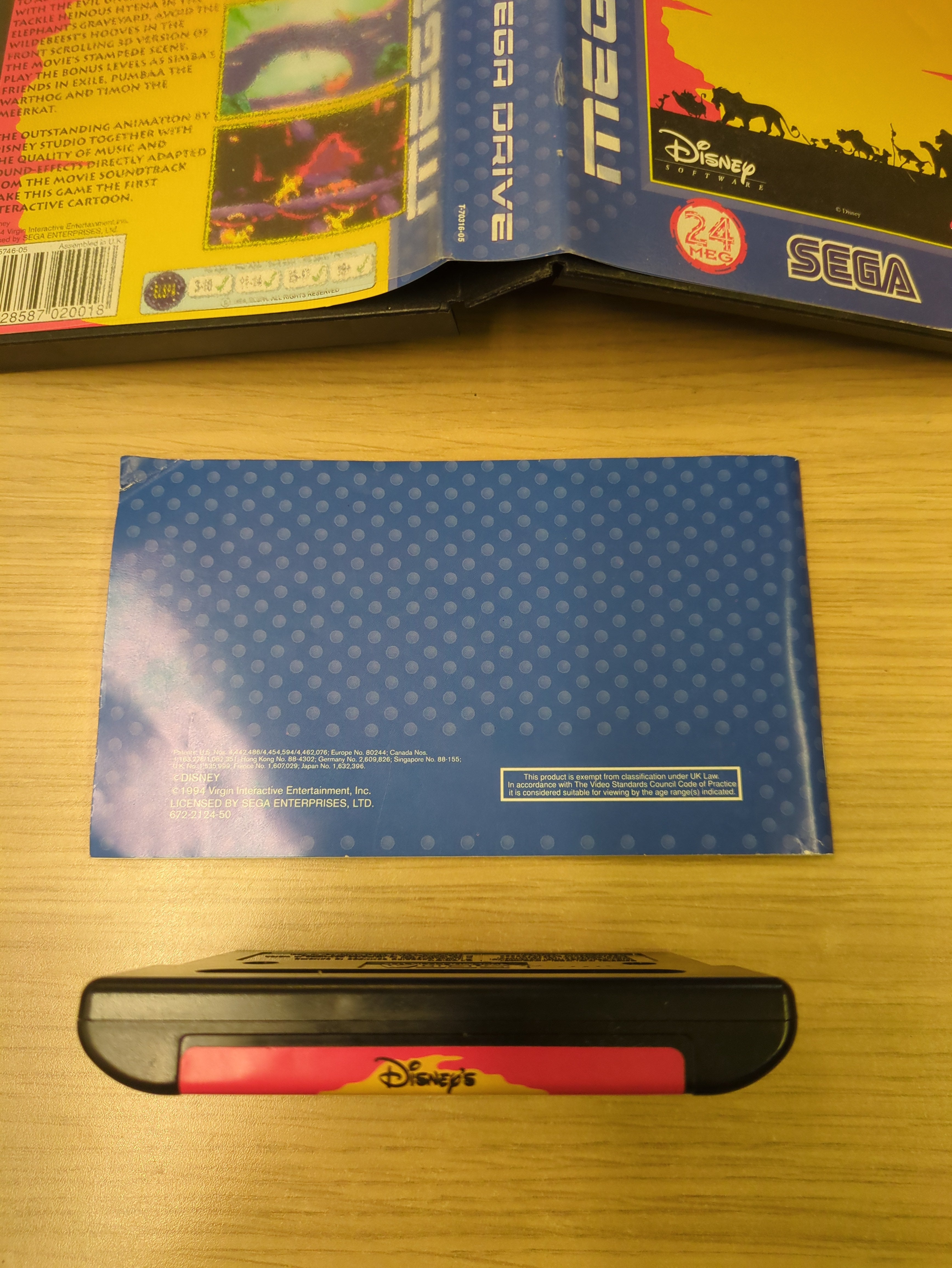 The Lion king (Disney's) Sega Mega Drive game