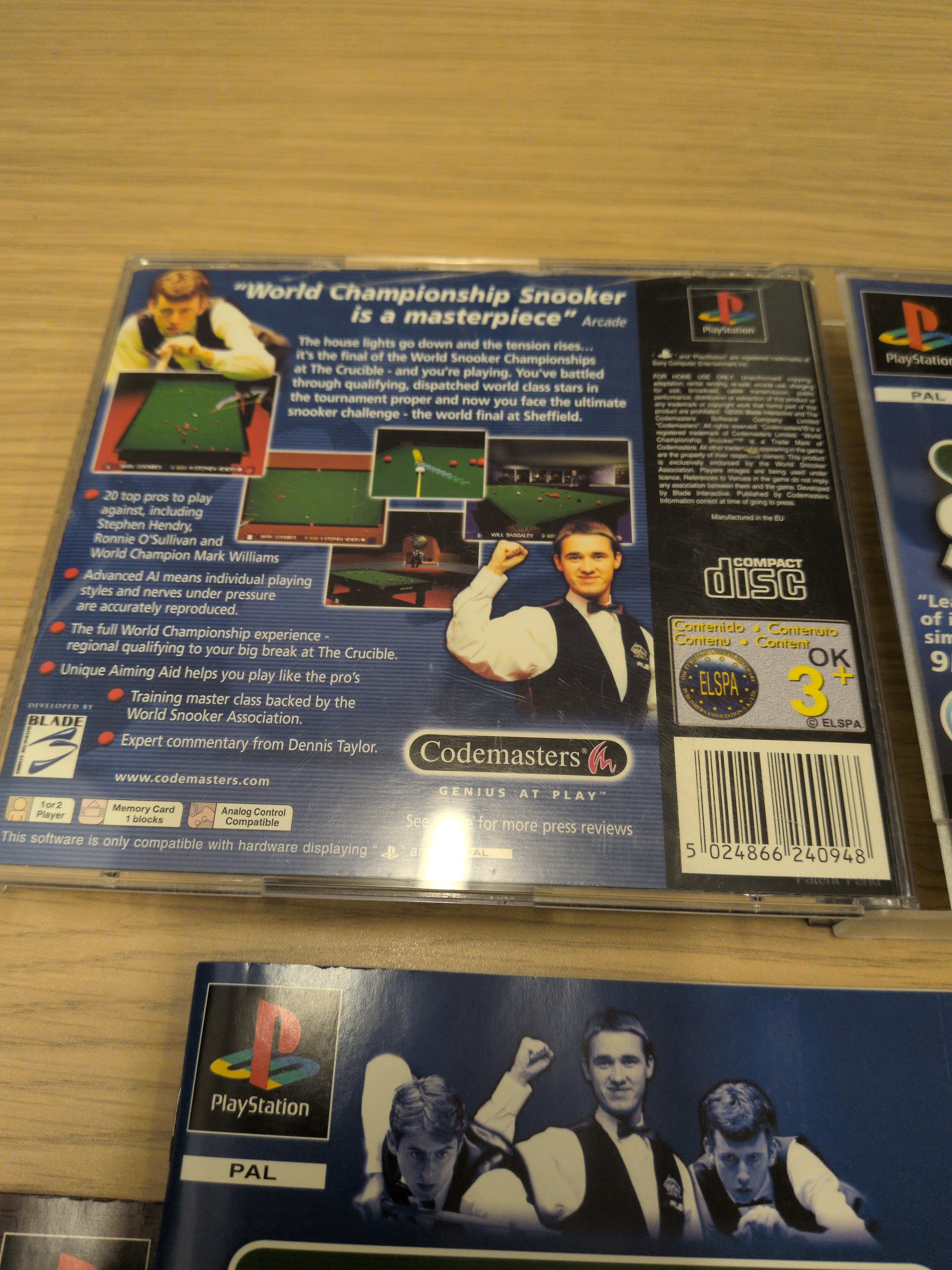World Championship Snooker Sony PS1 game