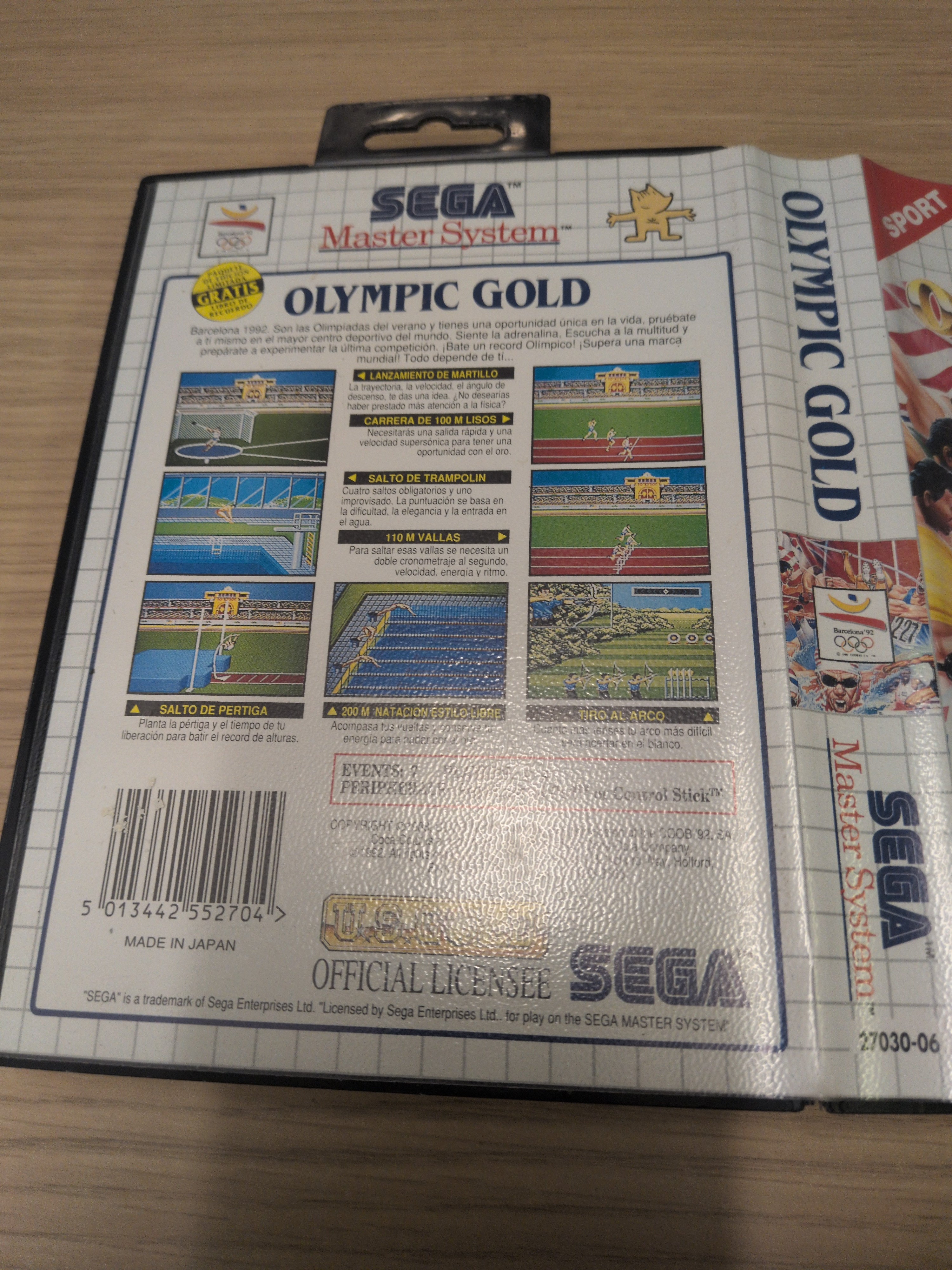 Olympic Gold: Barcelona '92 Sega Master System game