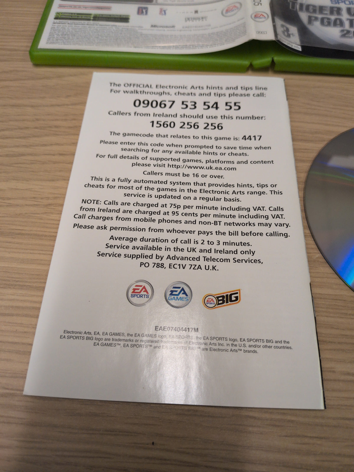 Tiger Woods PGA Tour 2005 original Xbox game