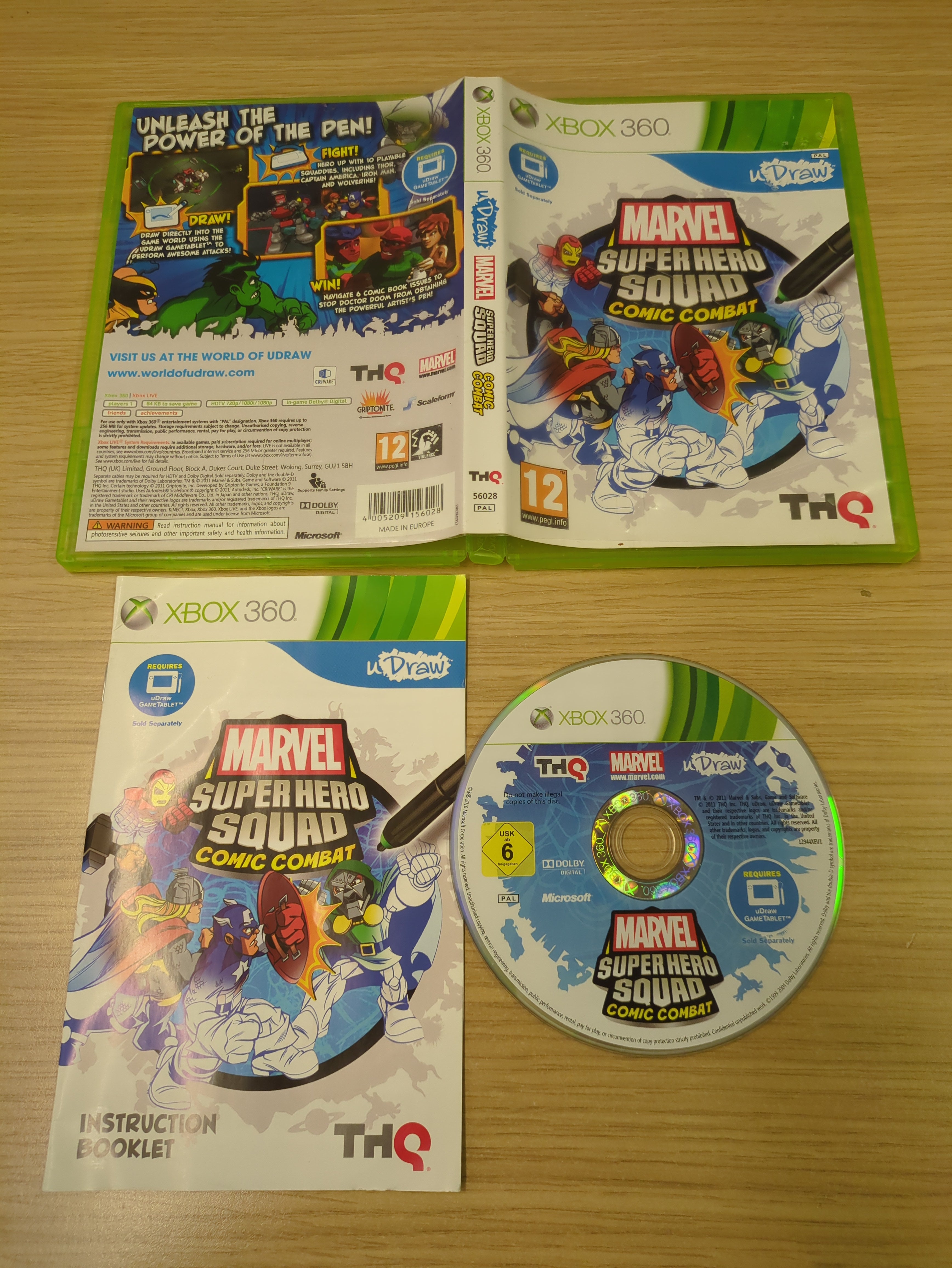 uDraw Marvel Super Hero Squad Comic Combat Xbox 360 game