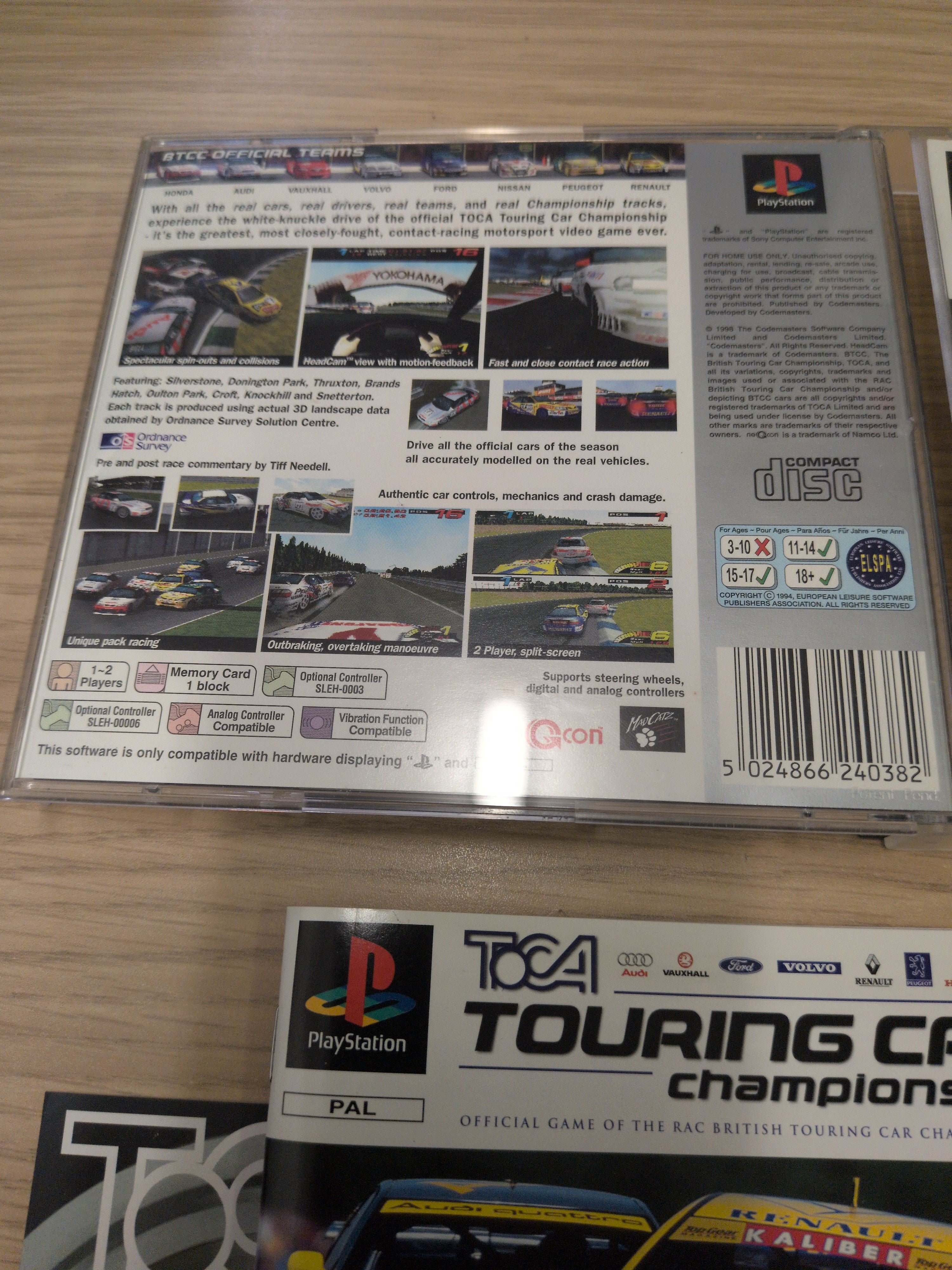 TOCA Touring Car Championship Platinum Sony PS1 game