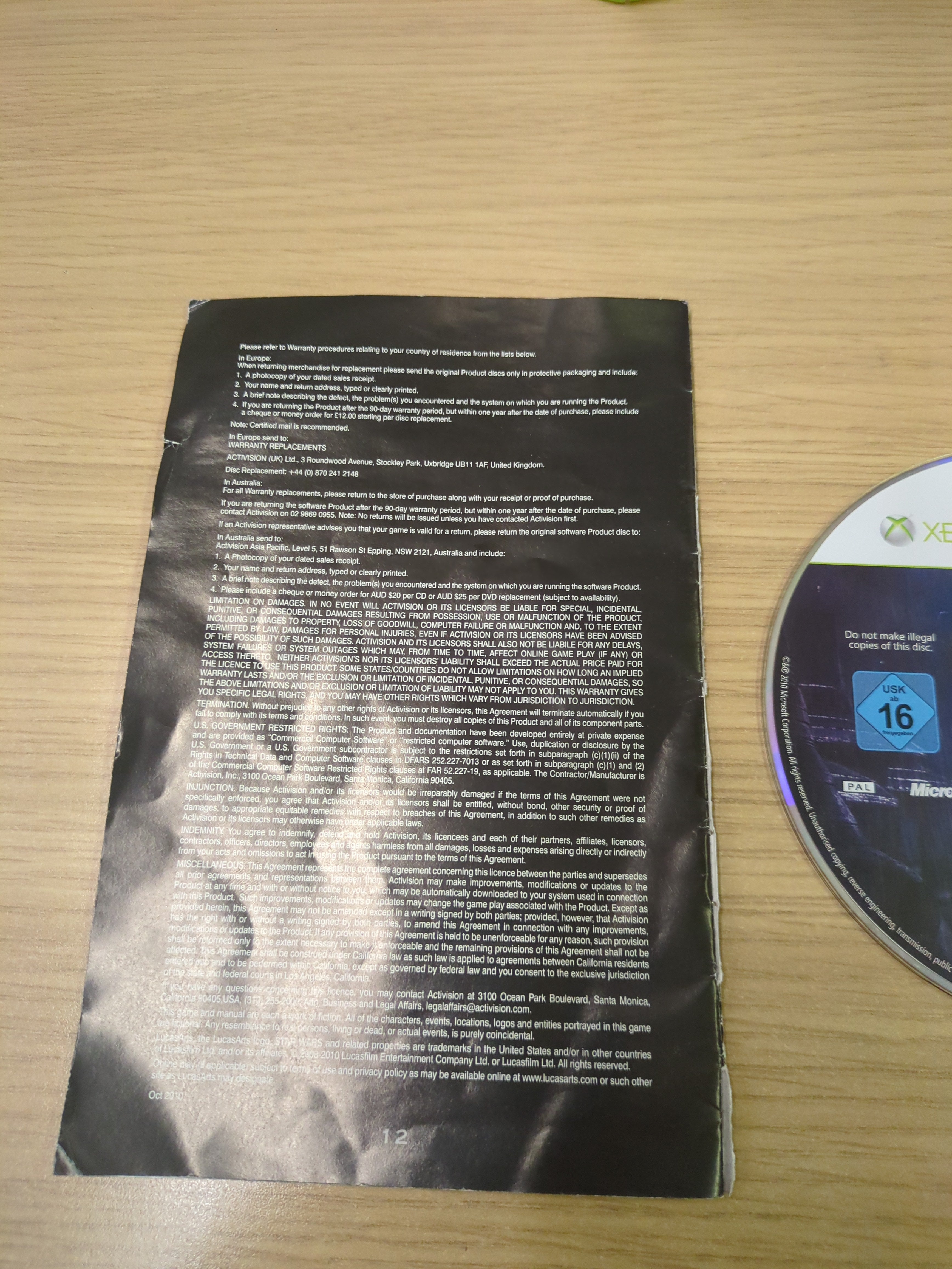 Star Wars: The Force Unleashed II Xbox 360 game