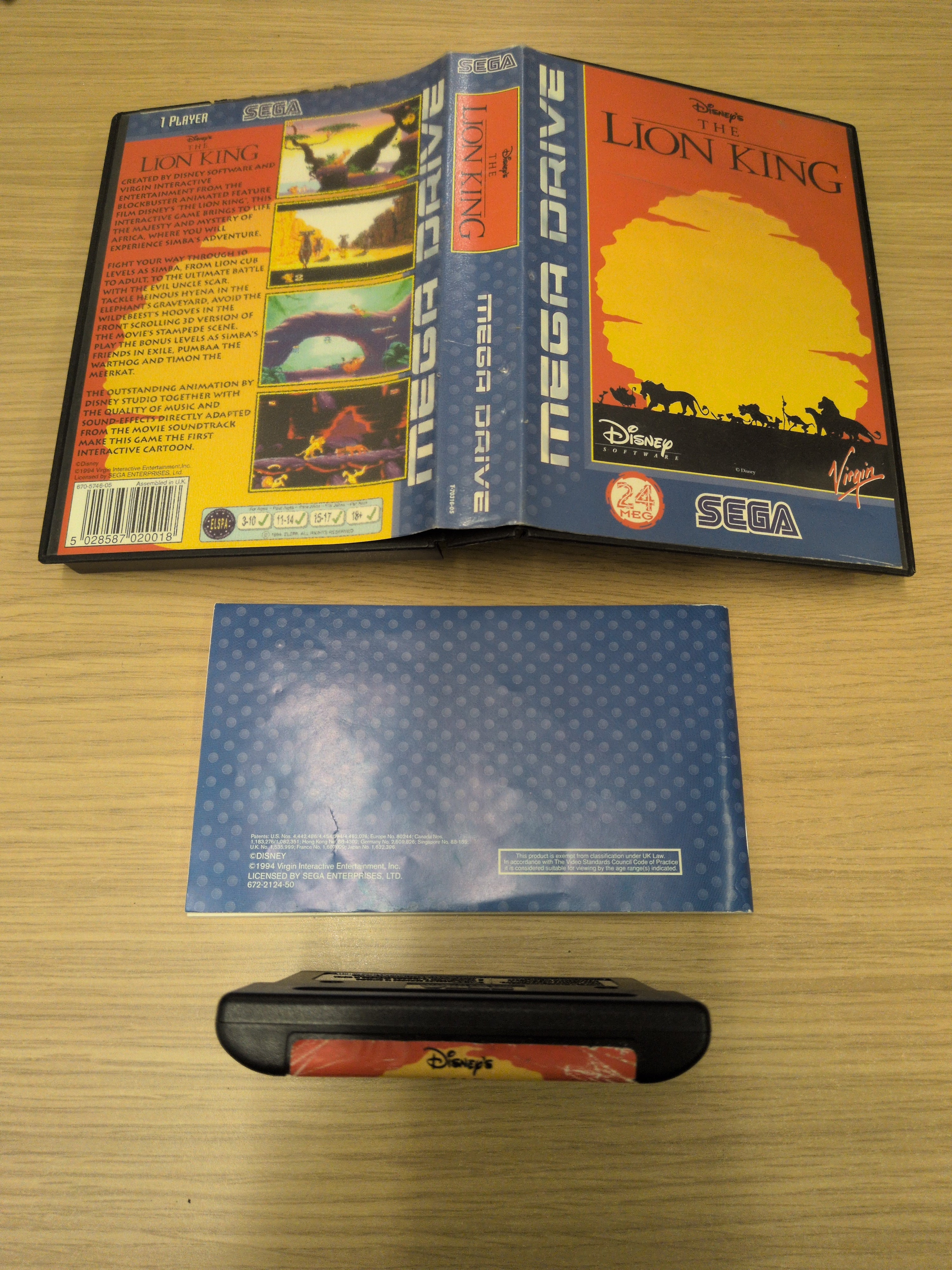 The Lion king (Disney's) Sega Mega Drive game
