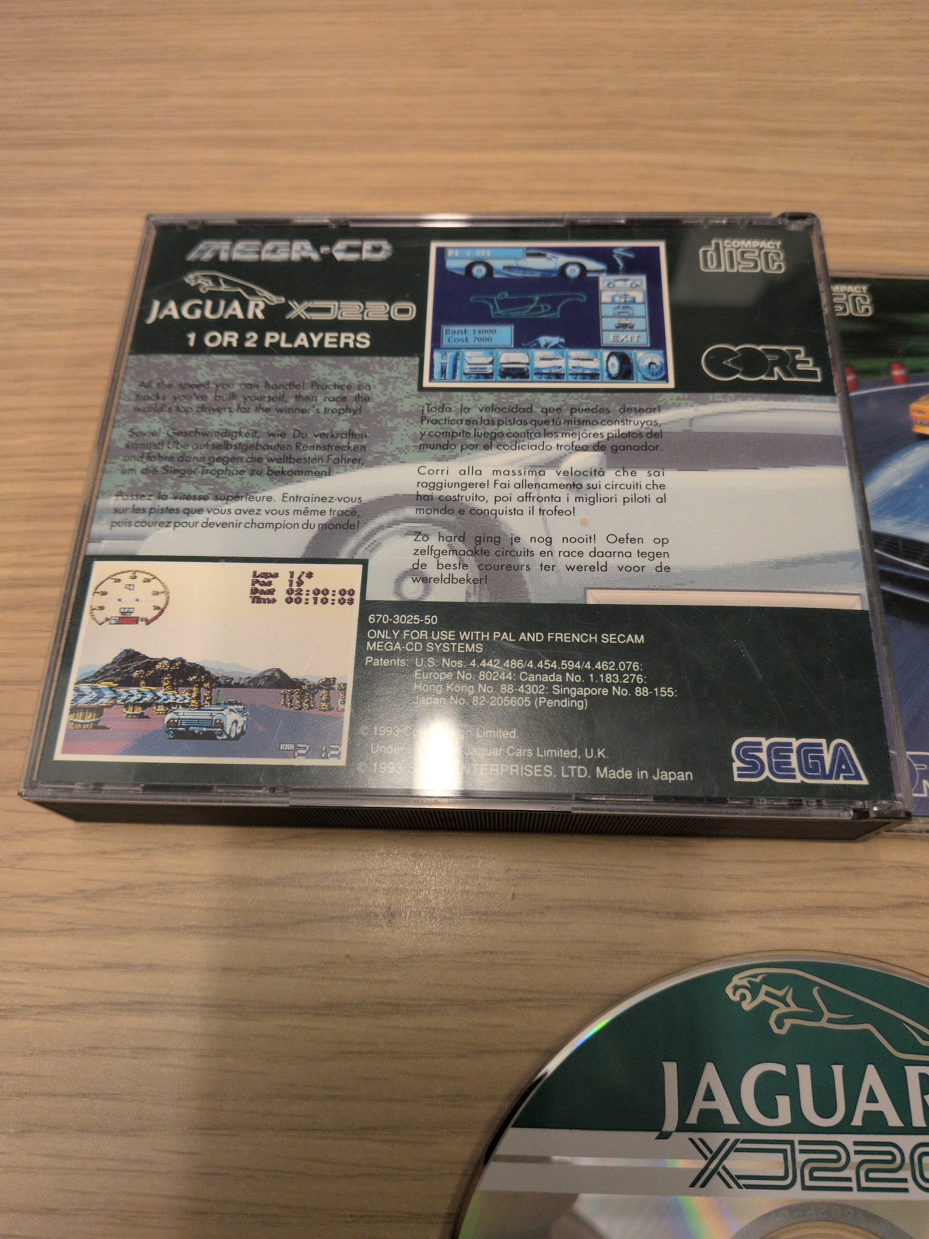 Jaguar XJ220 Sega Mega-CD game