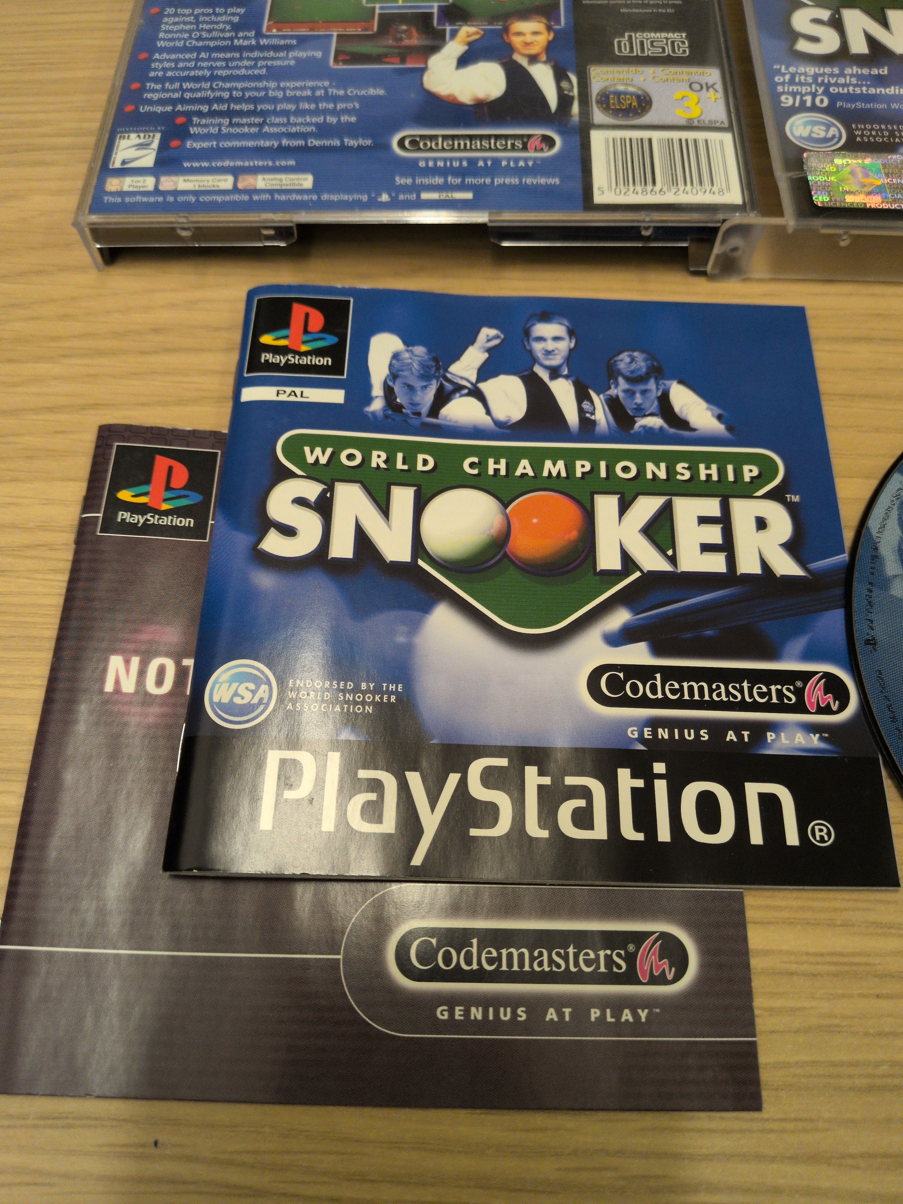 World Championship Snooker Sony PS1 game