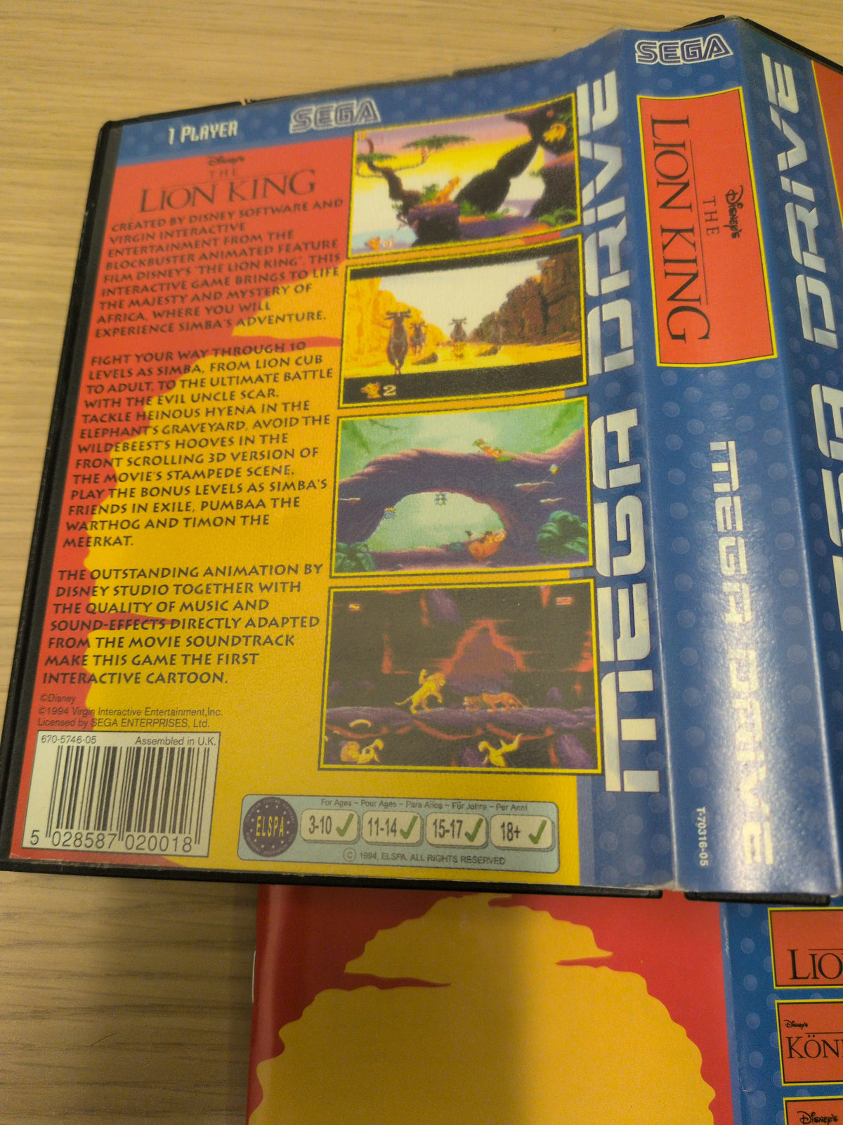 The Lion king (Disney's) Sega Mega Drive game