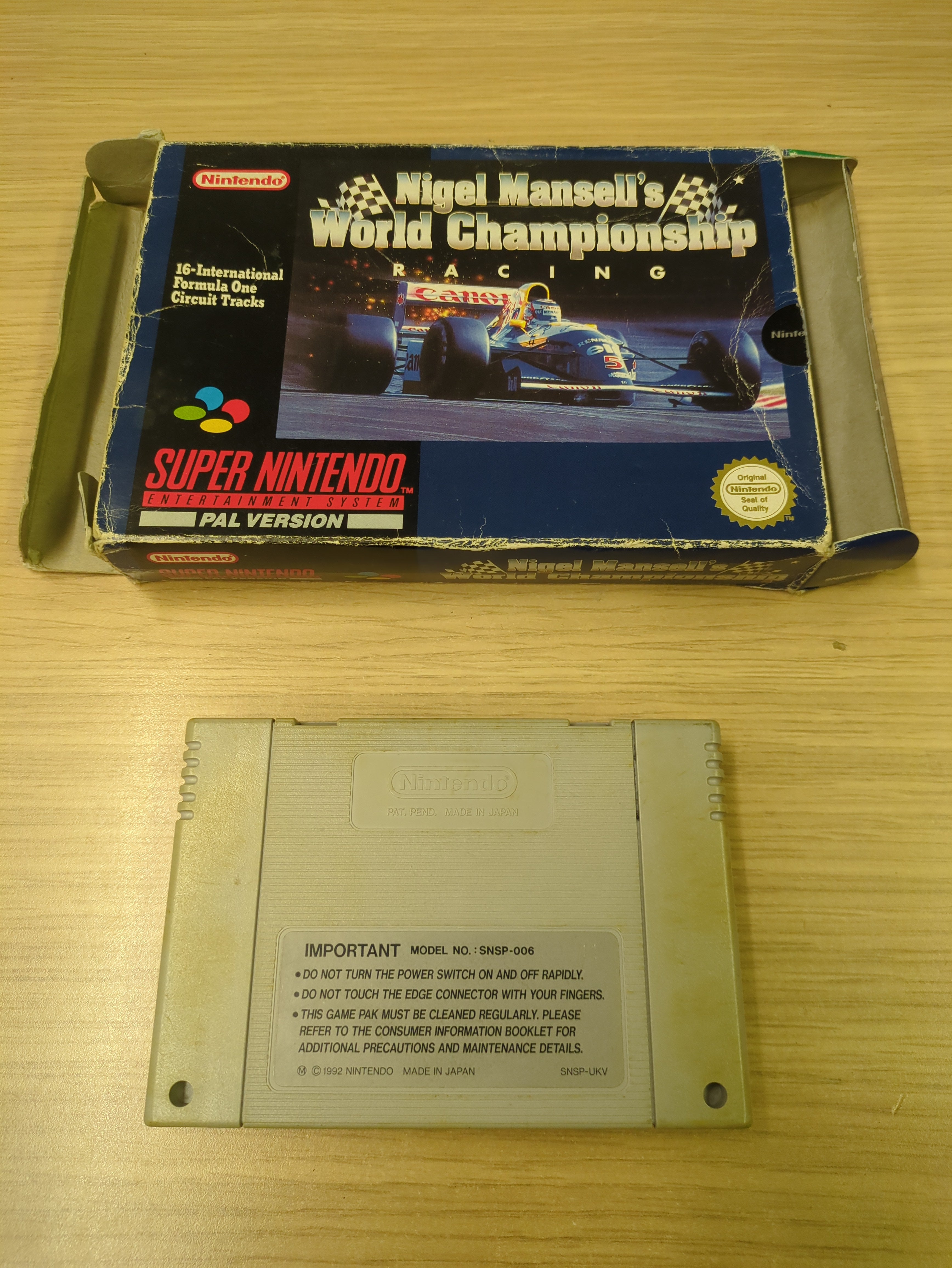 Nigel Mansell's World Championship Racing Snes game Boxed