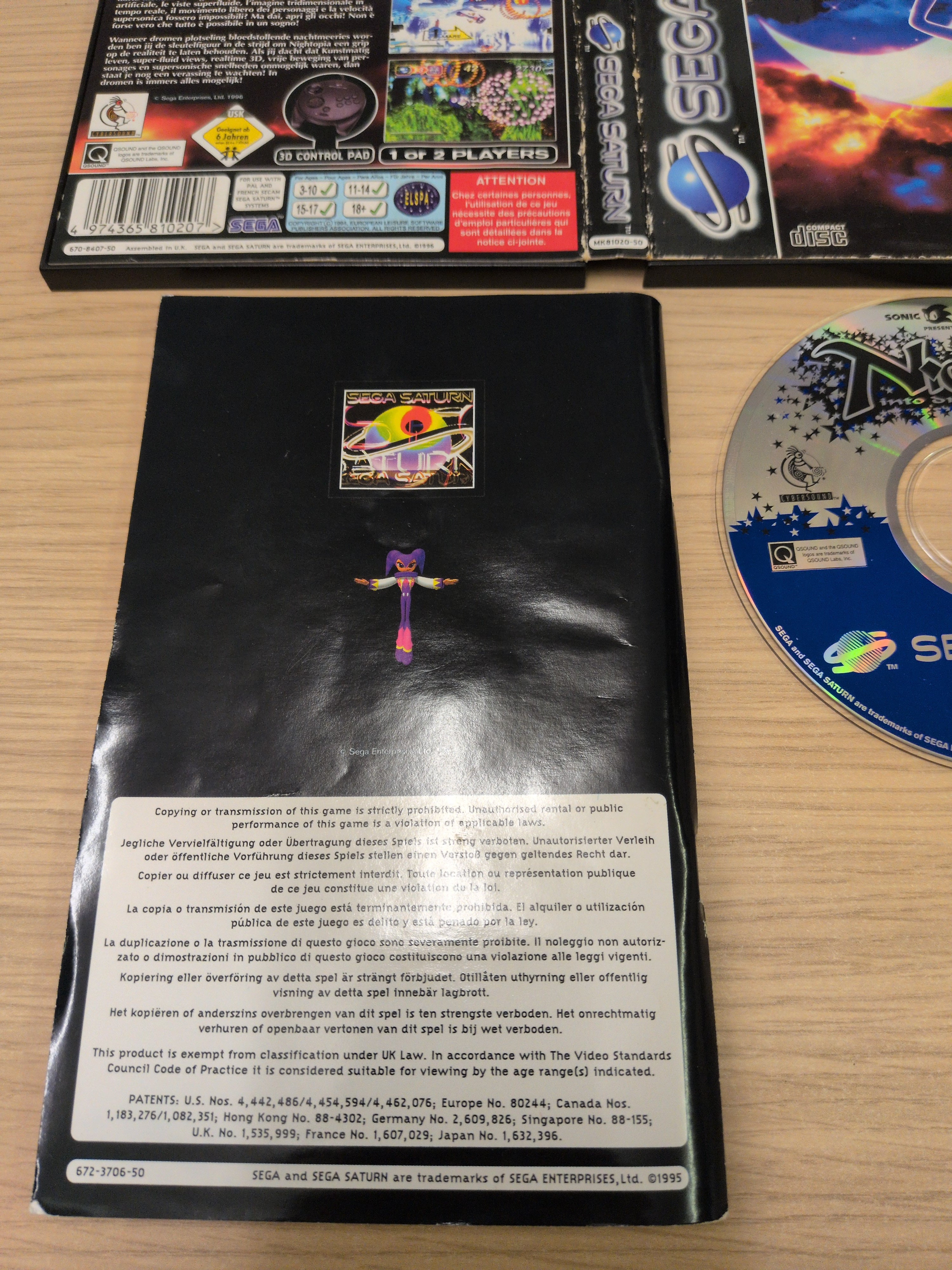 3D Controller with Nights Into Dreams + Christmas Nights Sega Saturn Bundle