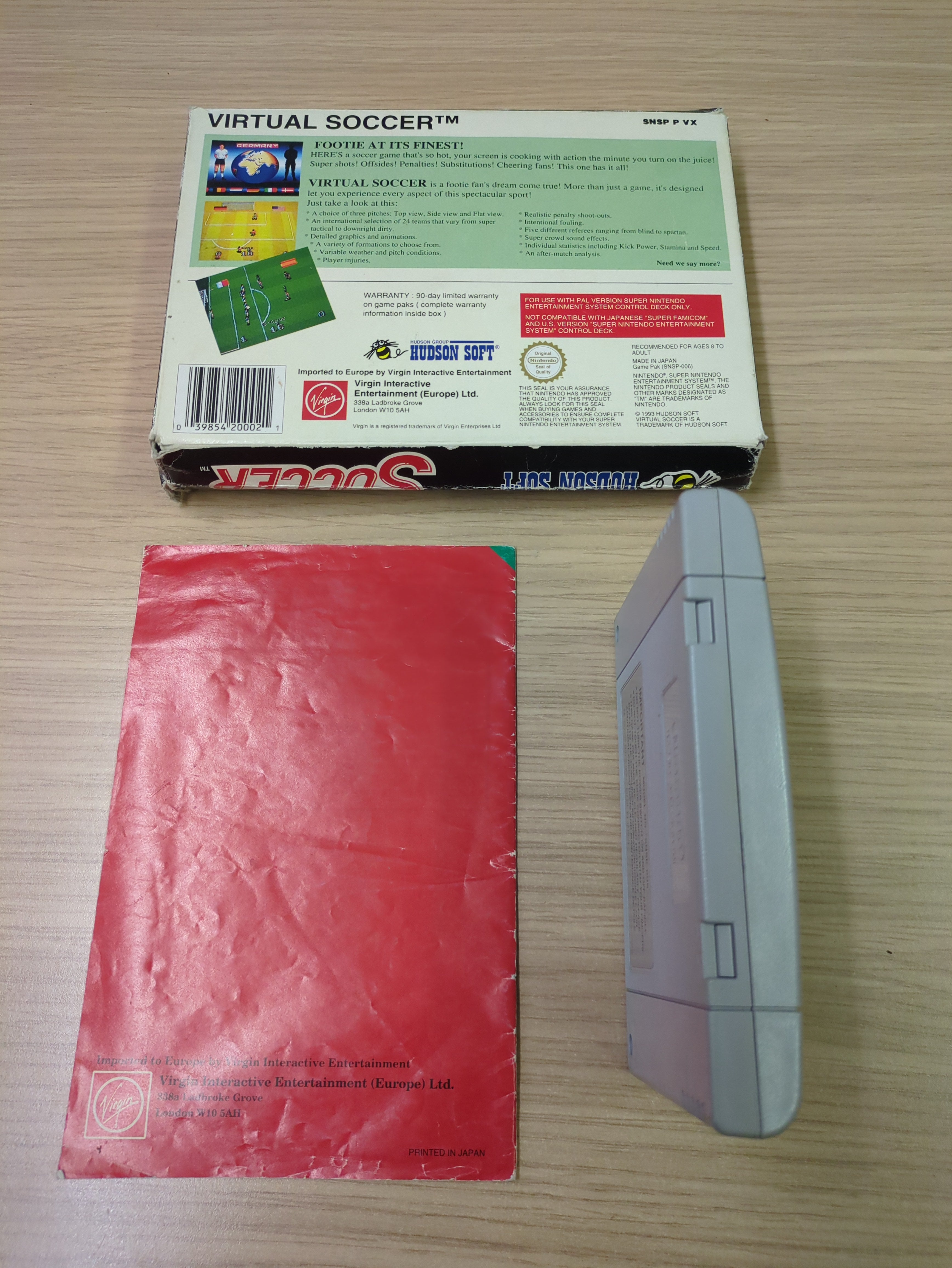Virtual Soccer Super Nintendo SNES game Boxed