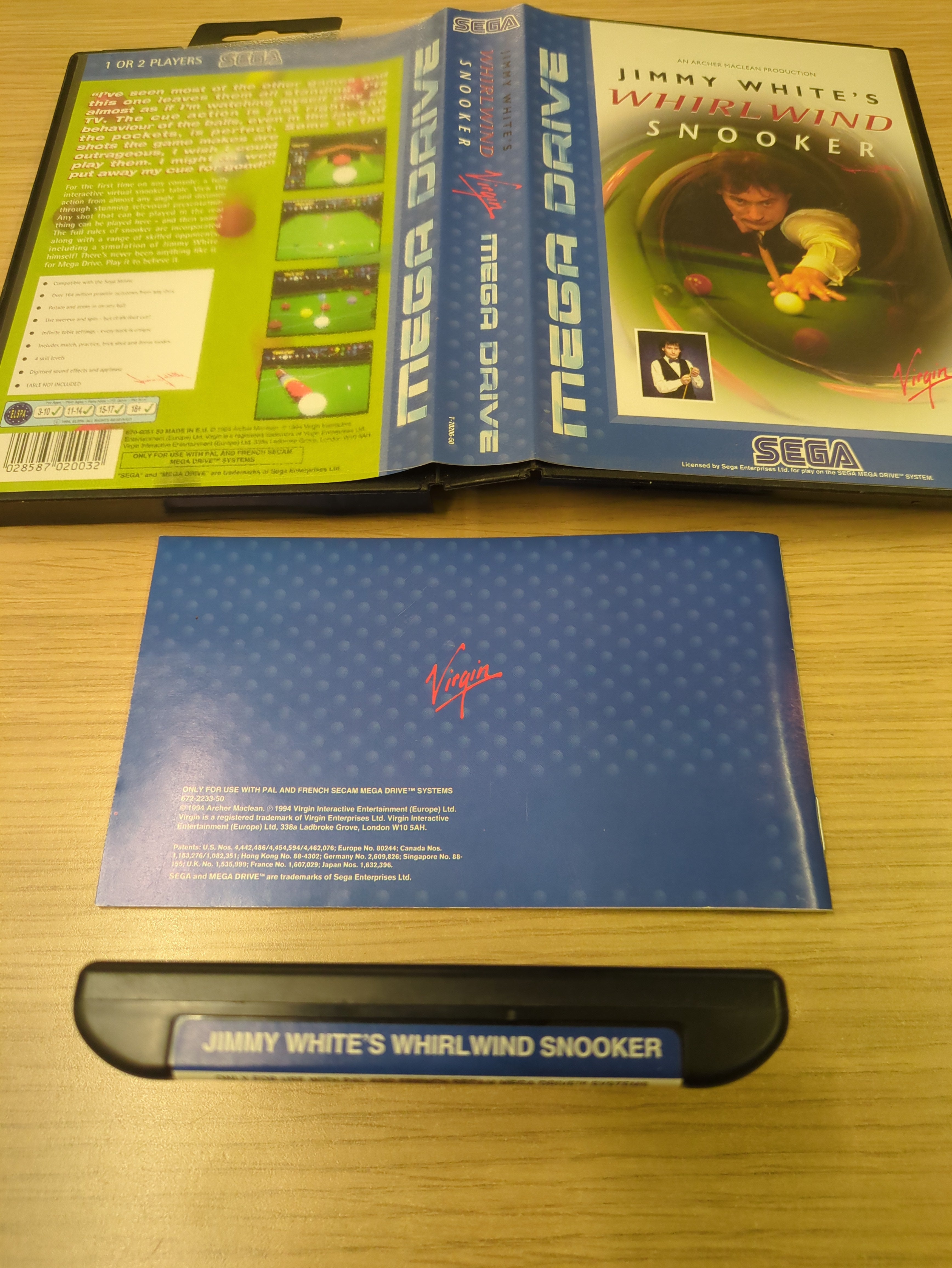 Jimmy White's Whirlwind Snooker Sega Mega Drive game