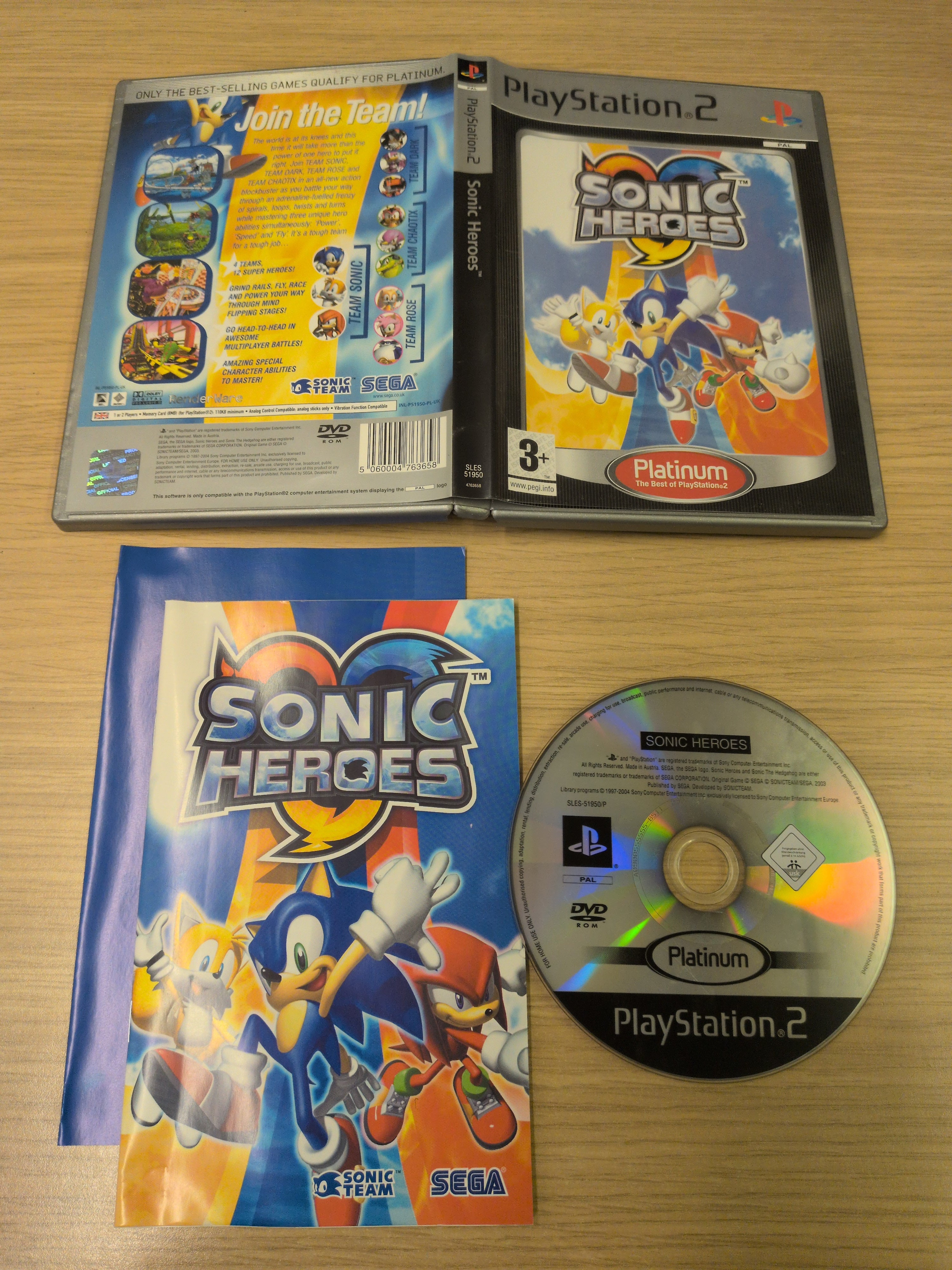 Sonic Heroes Sony PS2 Platinum game
