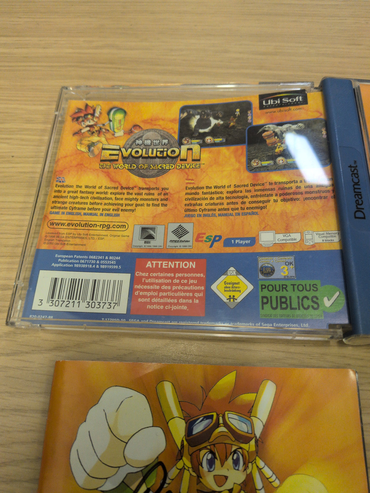 Evolution: The World of Sacred Device Sega Dreamcast game