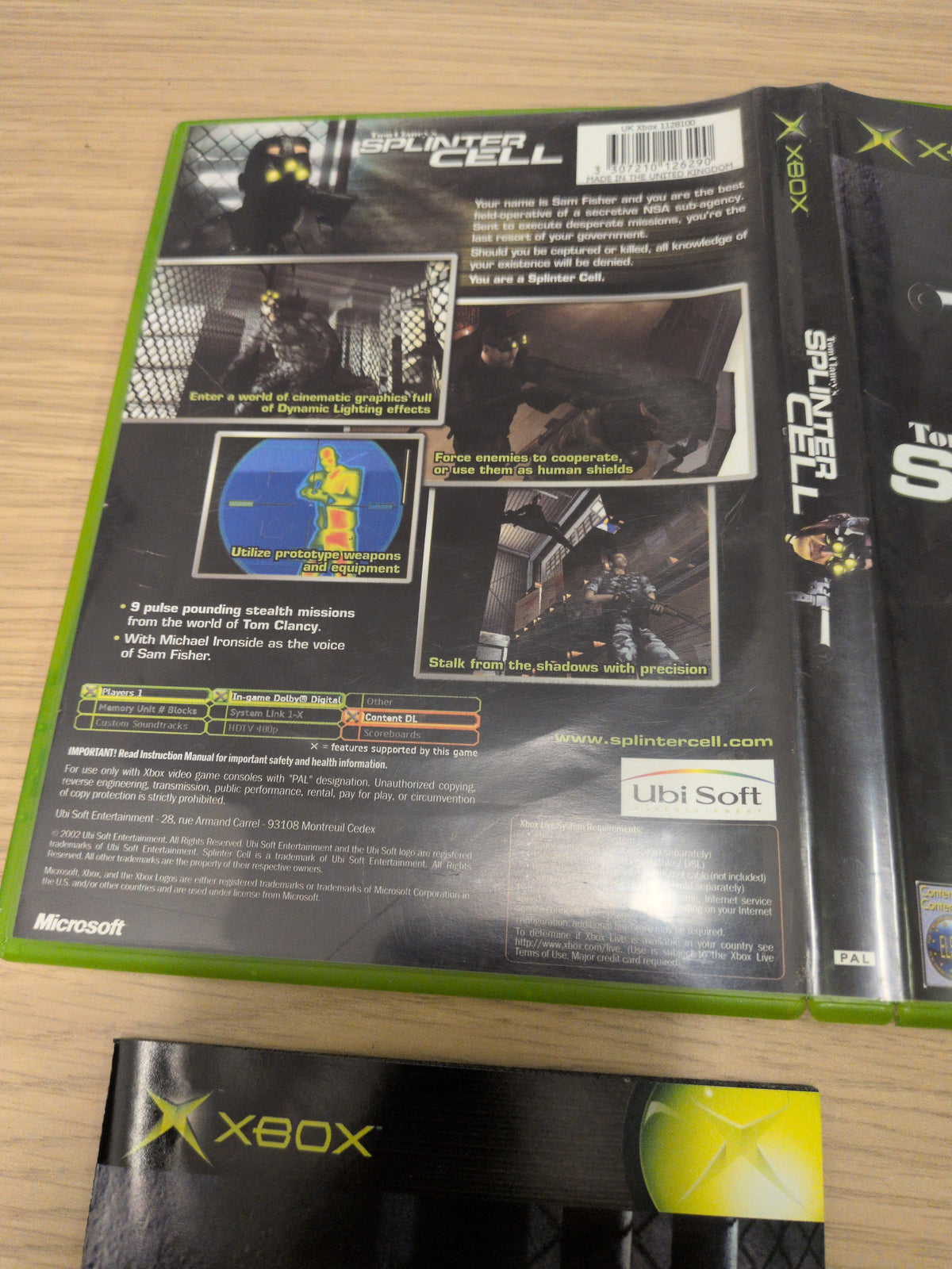 Tom Clancy's Splinter Cell original Xbox game