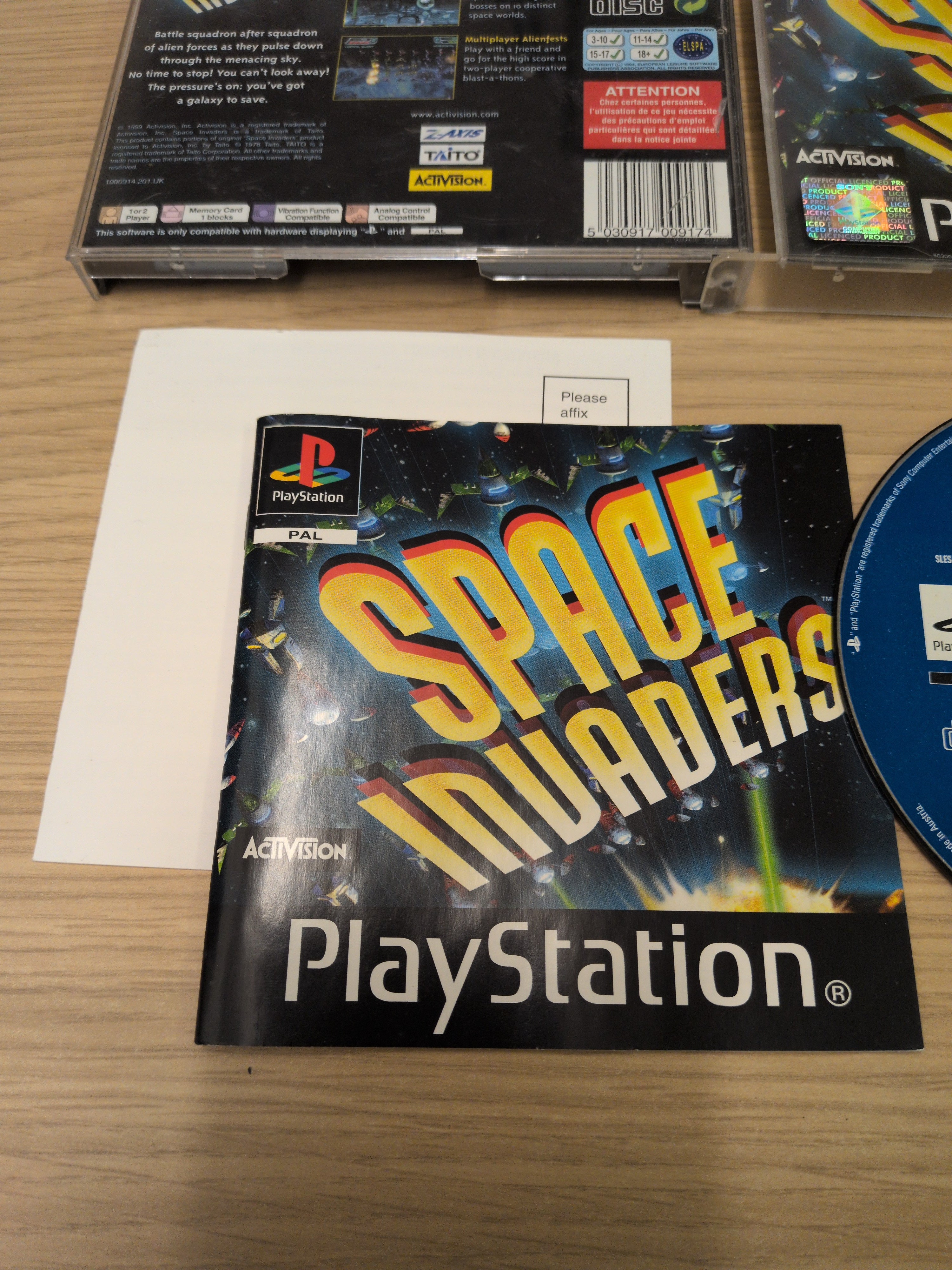 Space Invaders Sony PS1 game