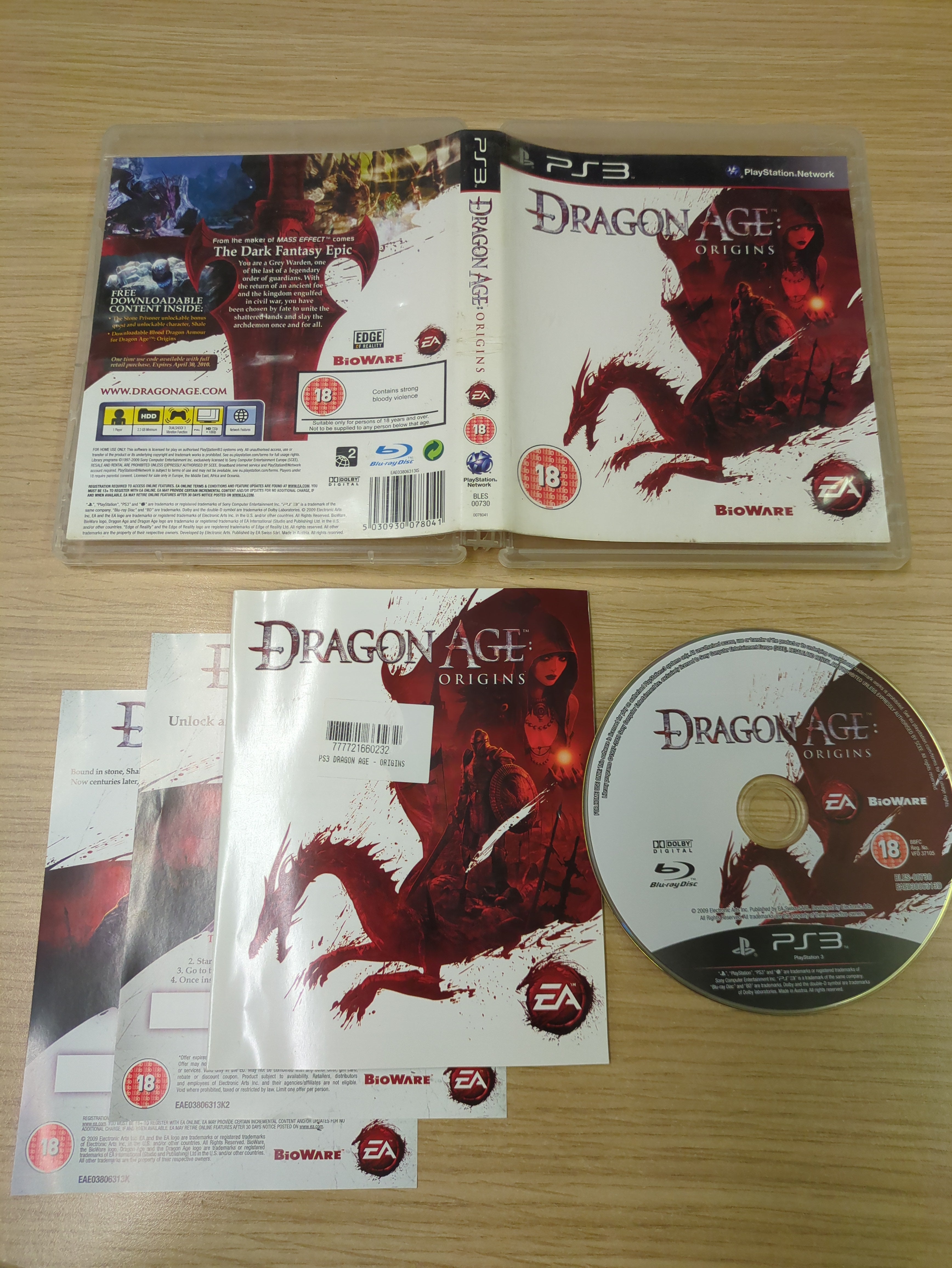 Dragon Age Origins Sony PS3 game