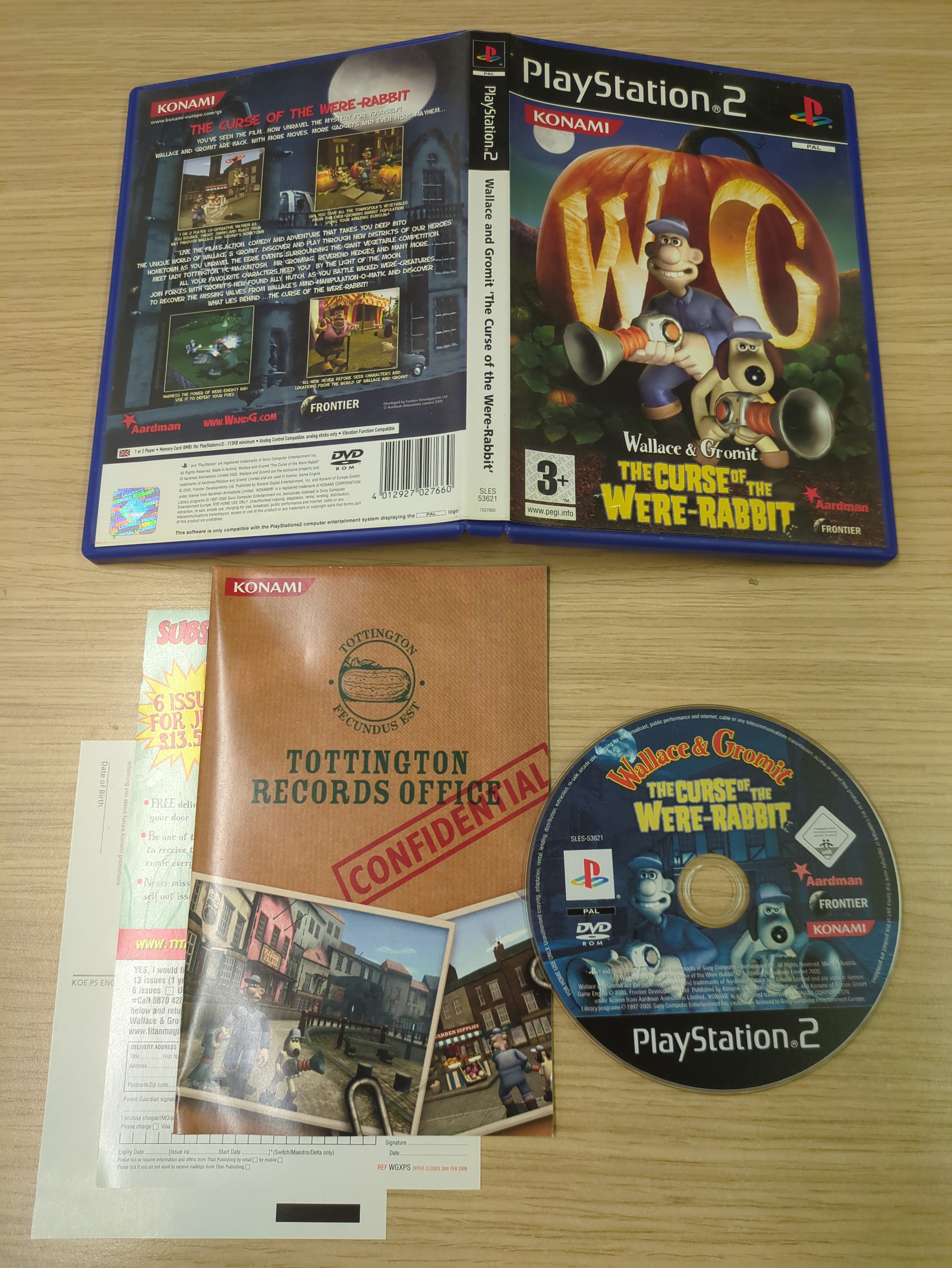 Wallace and Gromit 'The Curse of the Were-Rabbit' Sony PS2 game