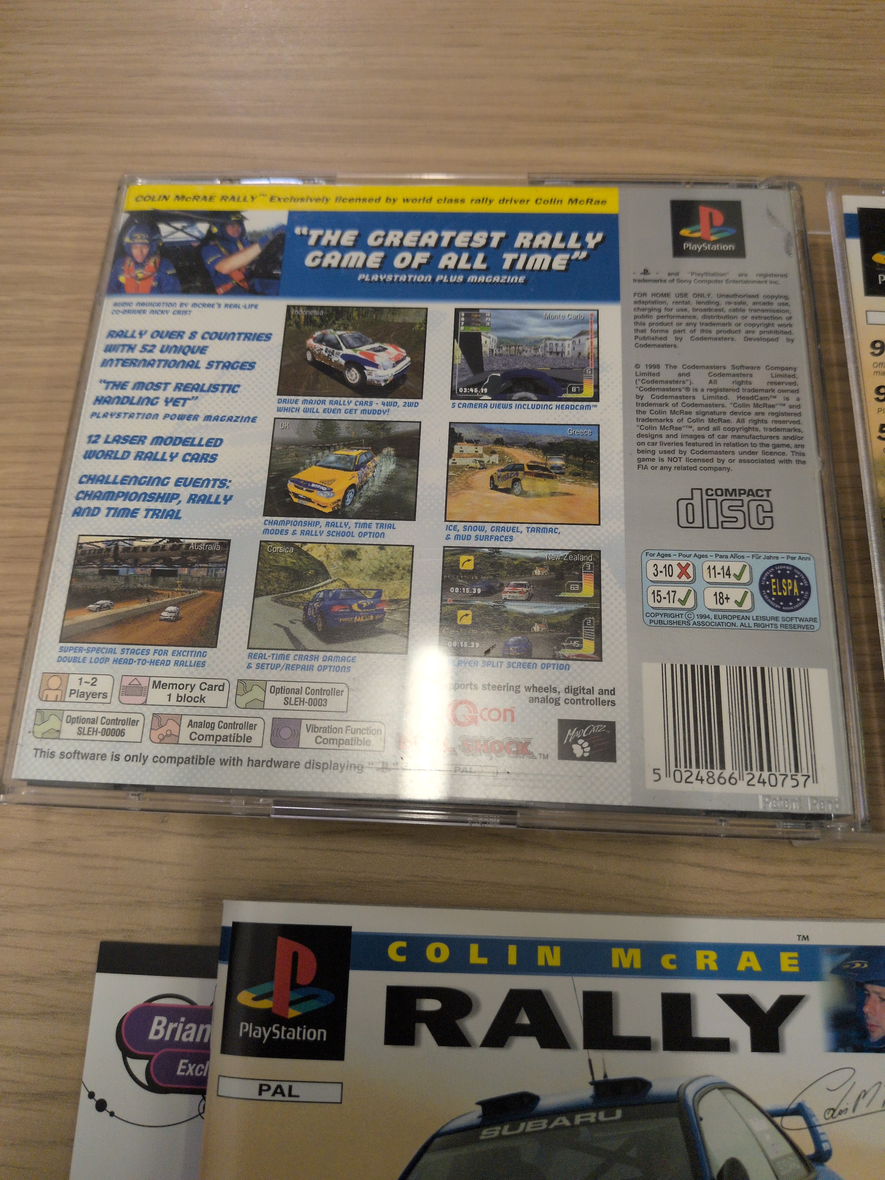 Colin McRae Rally Platinum Sony PS1 game