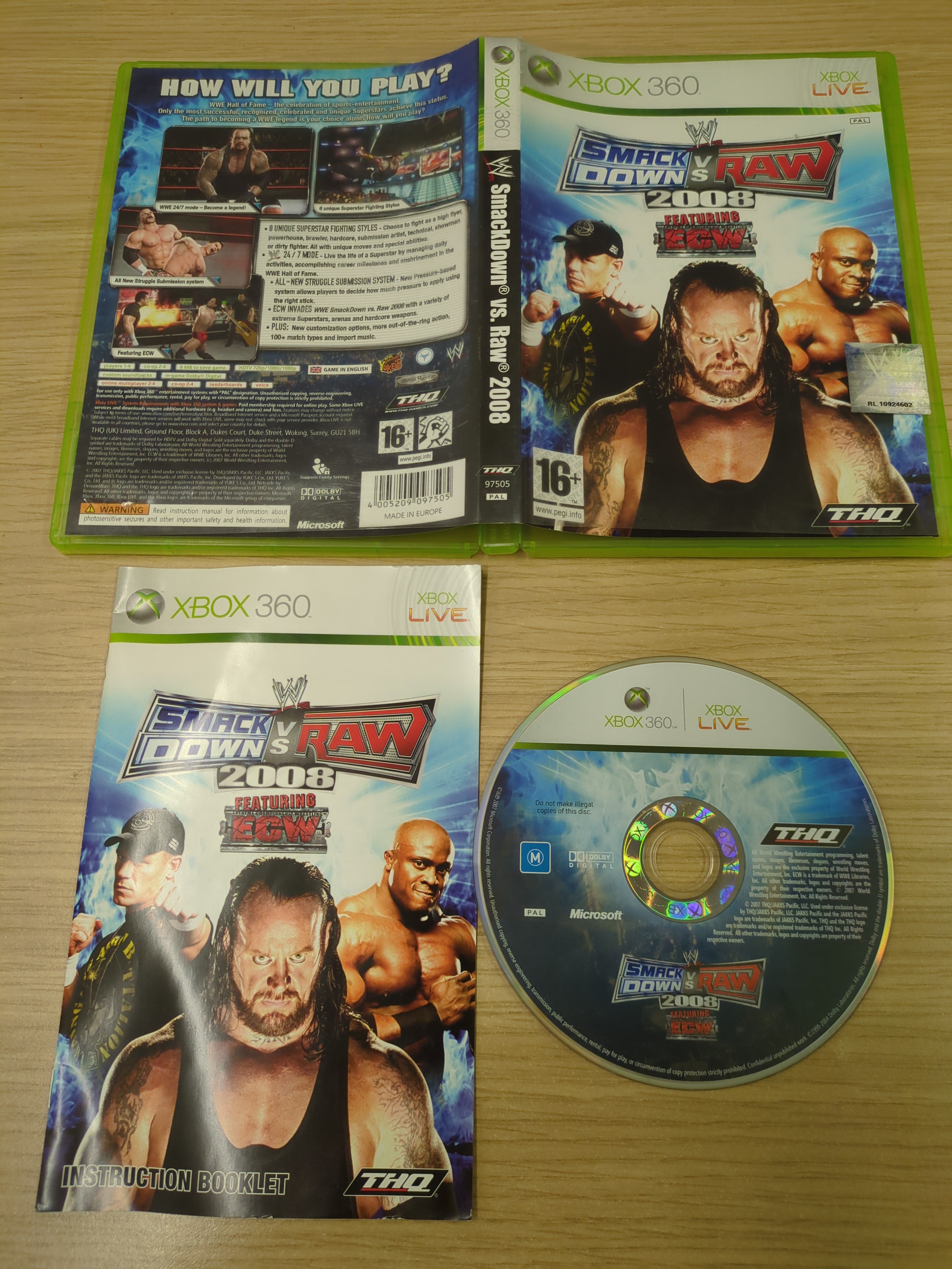 WWE SmackDown vs Raw 2008 Xbox 360 game