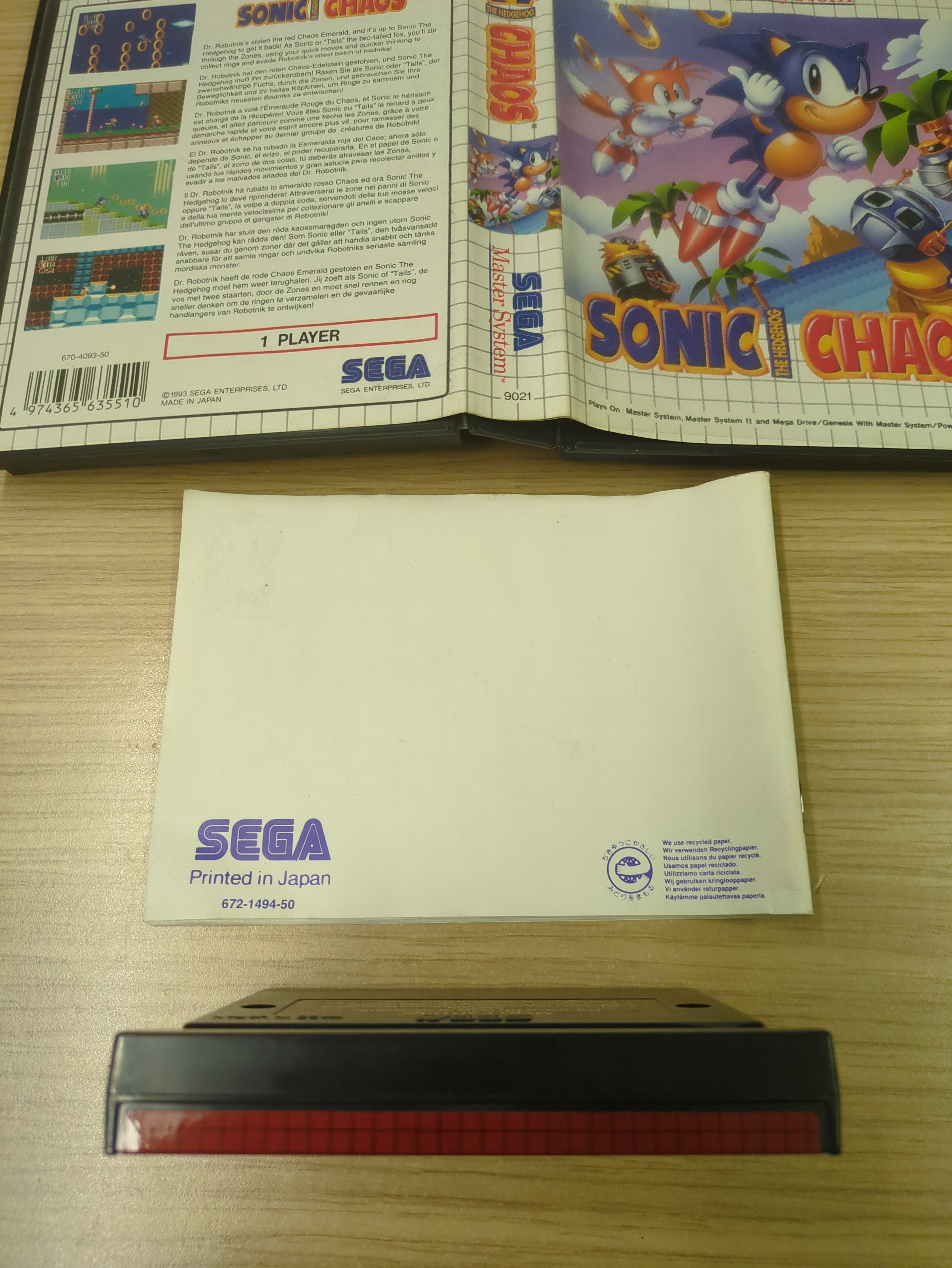 Sonic Chaos Sega Master System game