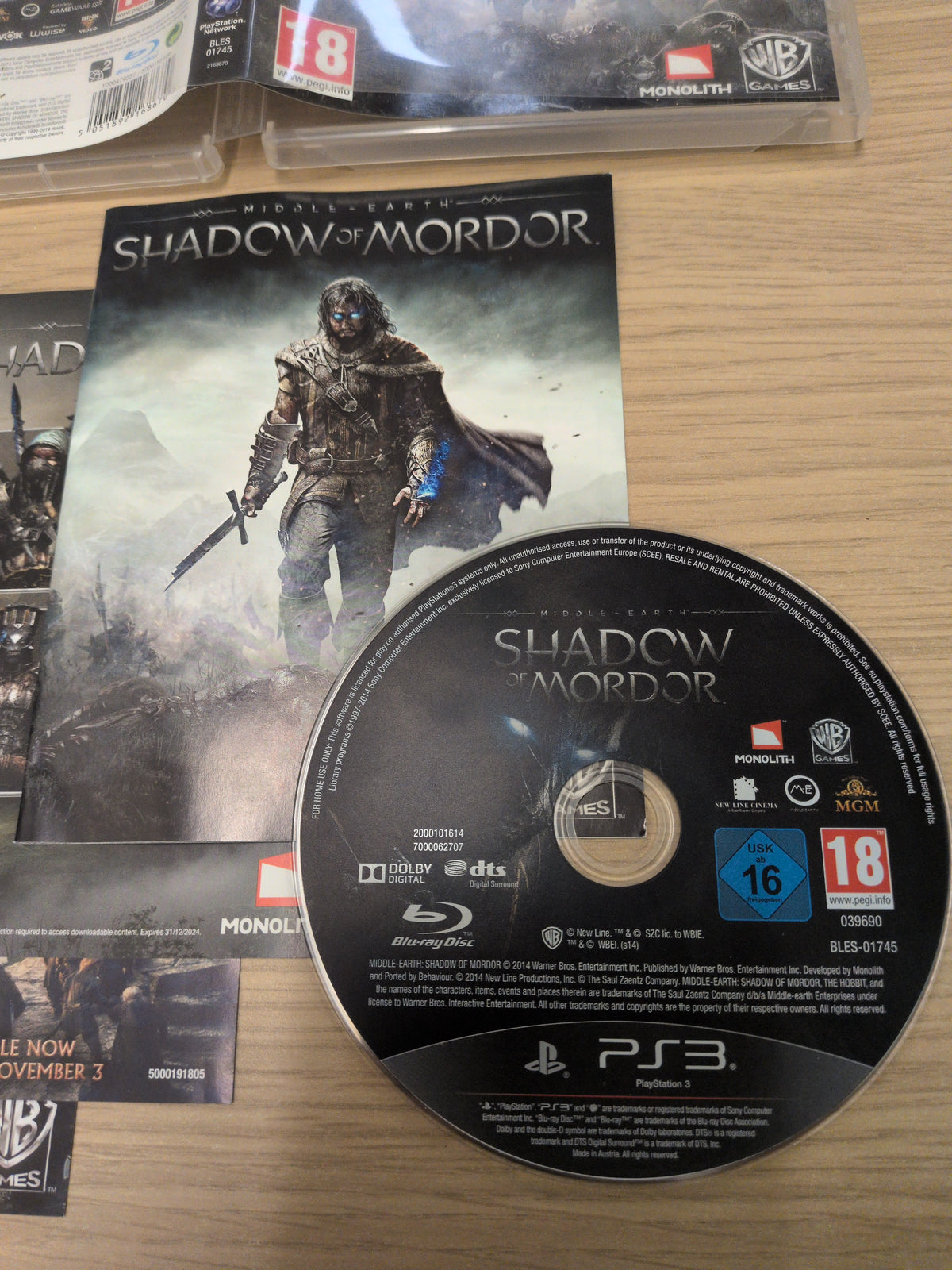Middle Earth: Shadow of Mordor Sony PS3 game