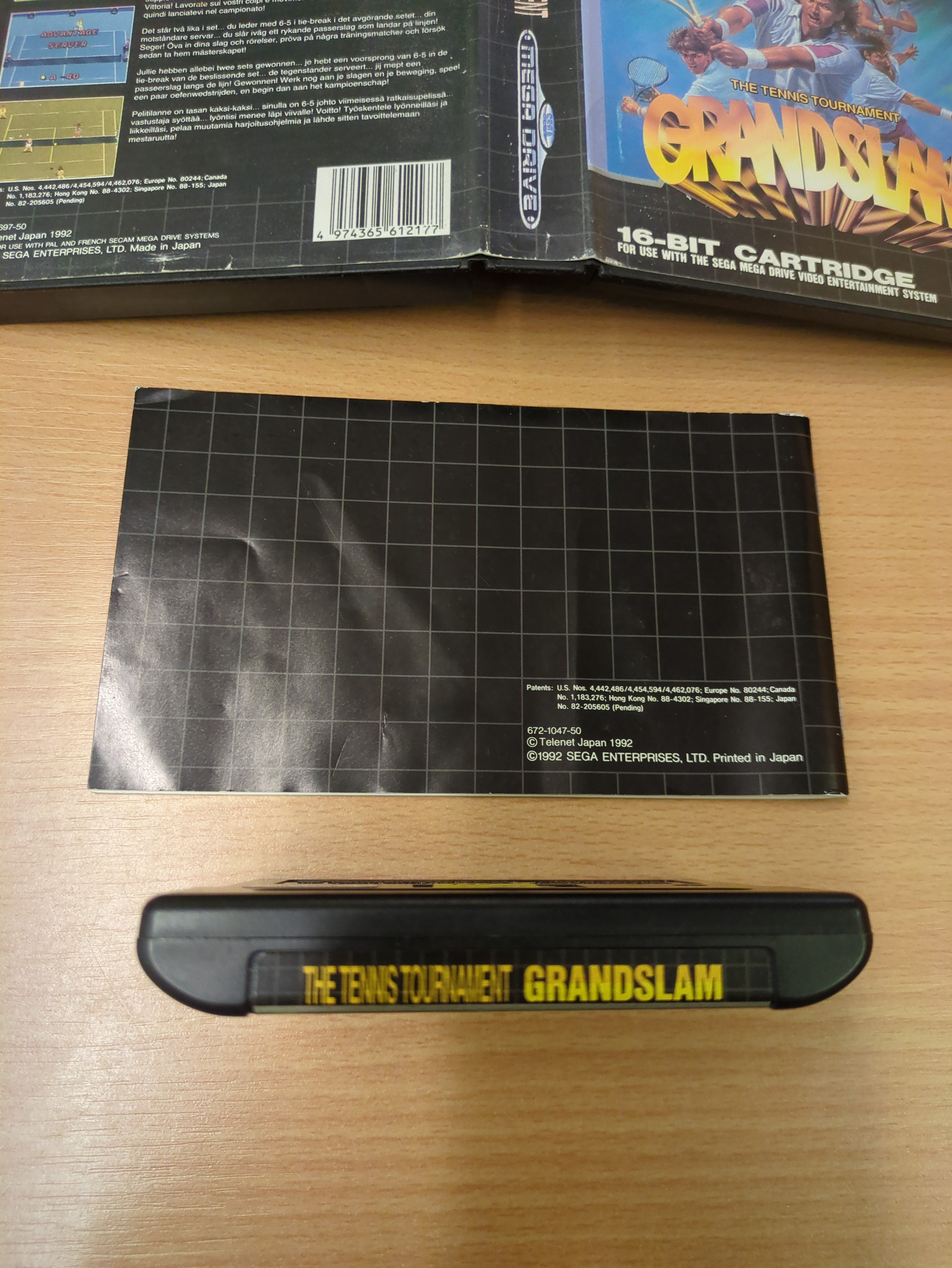 Grandslam: The Tennis Tournament Sega Mega Drive game complete
