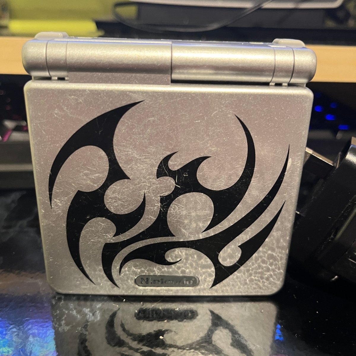 Buy Nintendo game boy advance sp Tribal silver -@ 8BitBeyond