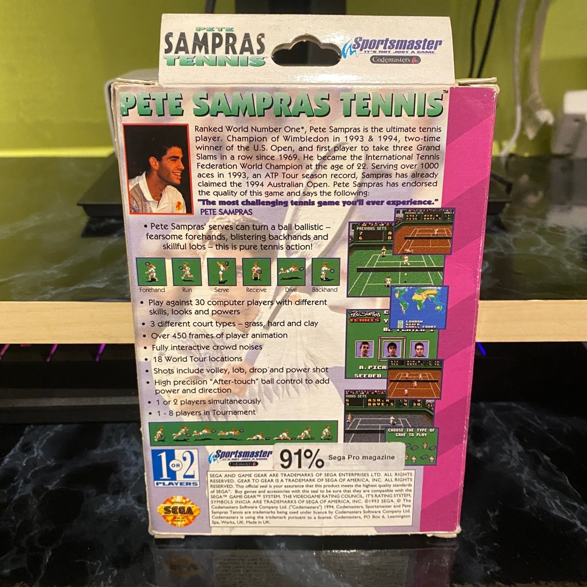 Buy Pete Sampras Tennis ntsc game gear game complete -@ 8BitBeyond