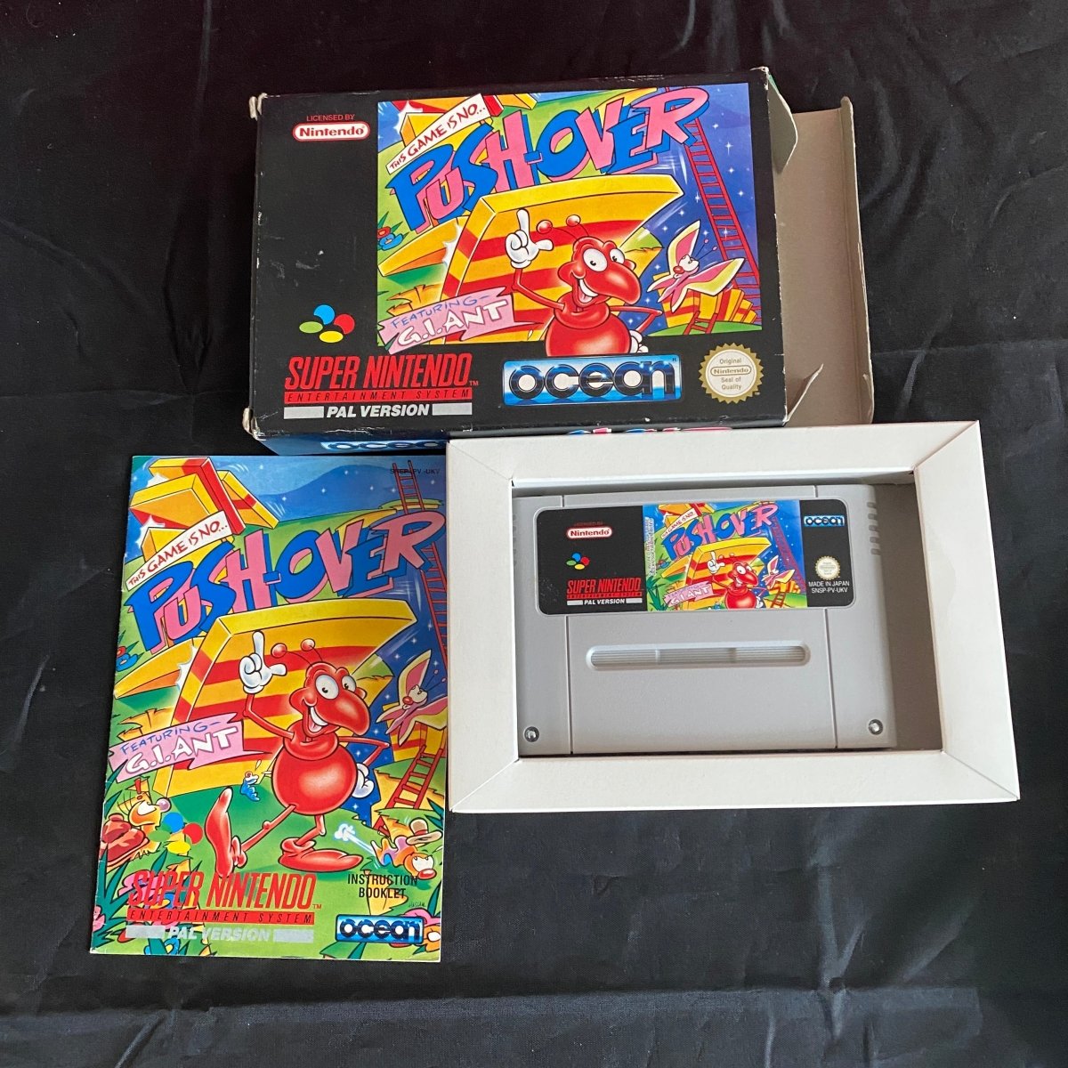Buy Push over Snes game boxed -@ 8BitBeyond