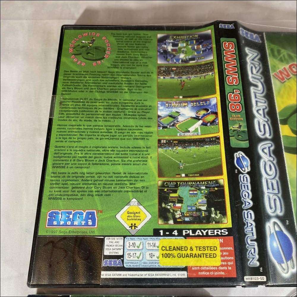 Buy Sega worldwide soccer 98 Sega saturn game complete gen2 case -@ 8BitBeyond