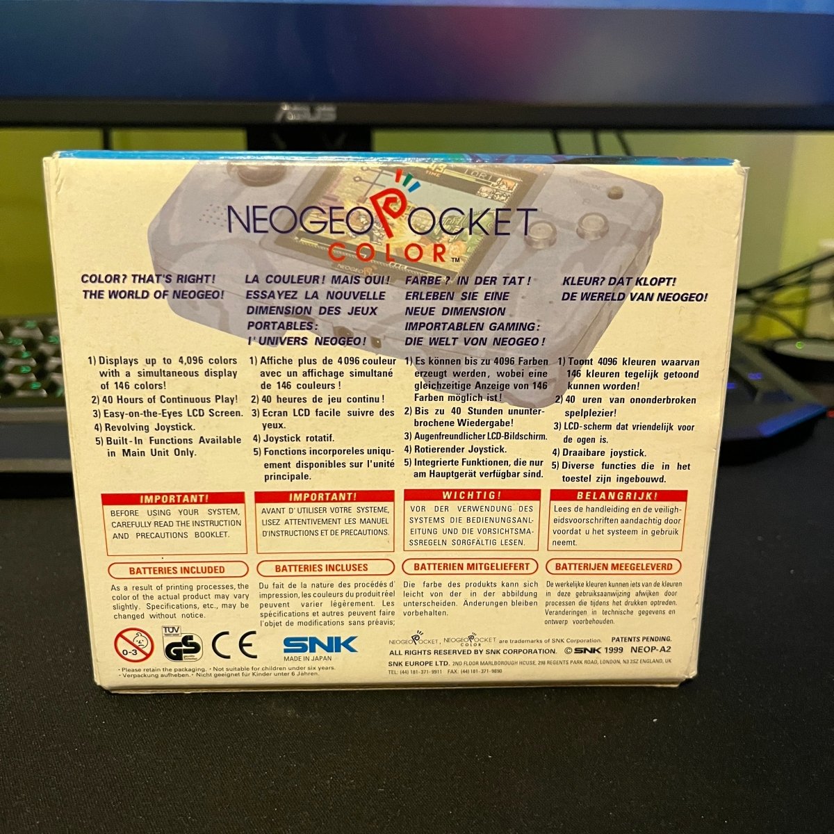 Buy Snk Neo Geo pocket color boxed console aqua blue -@ 8BitBeyond